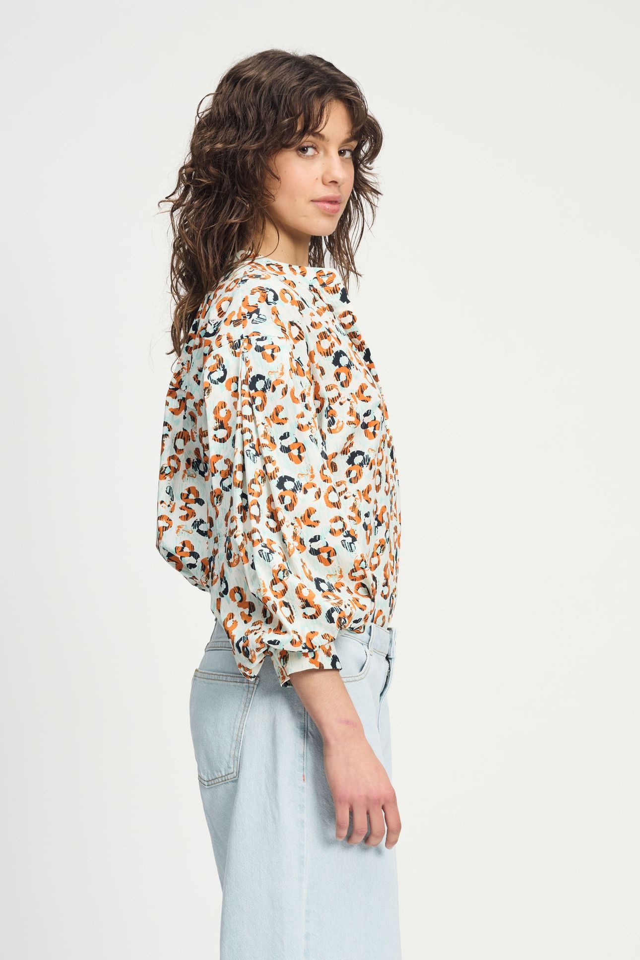 BLOUSE - POPLIN LEOPARD LUSH WHITE 4