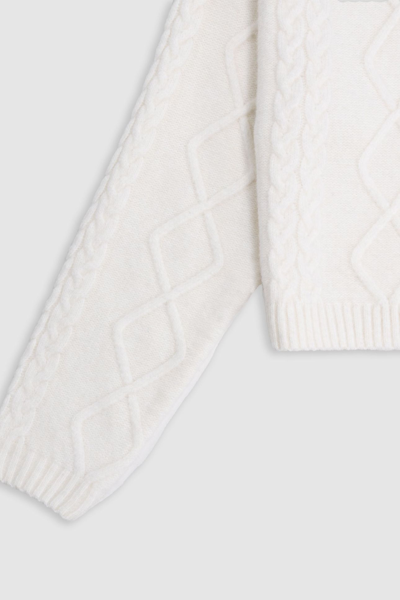 GIRL'S BEIGE HOODED CABLE KNIT SWEATER 4