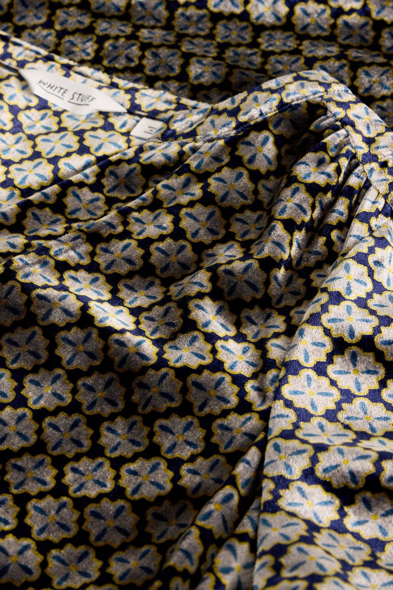 JUNE VELVET DRESS NATURAL MULTI 5