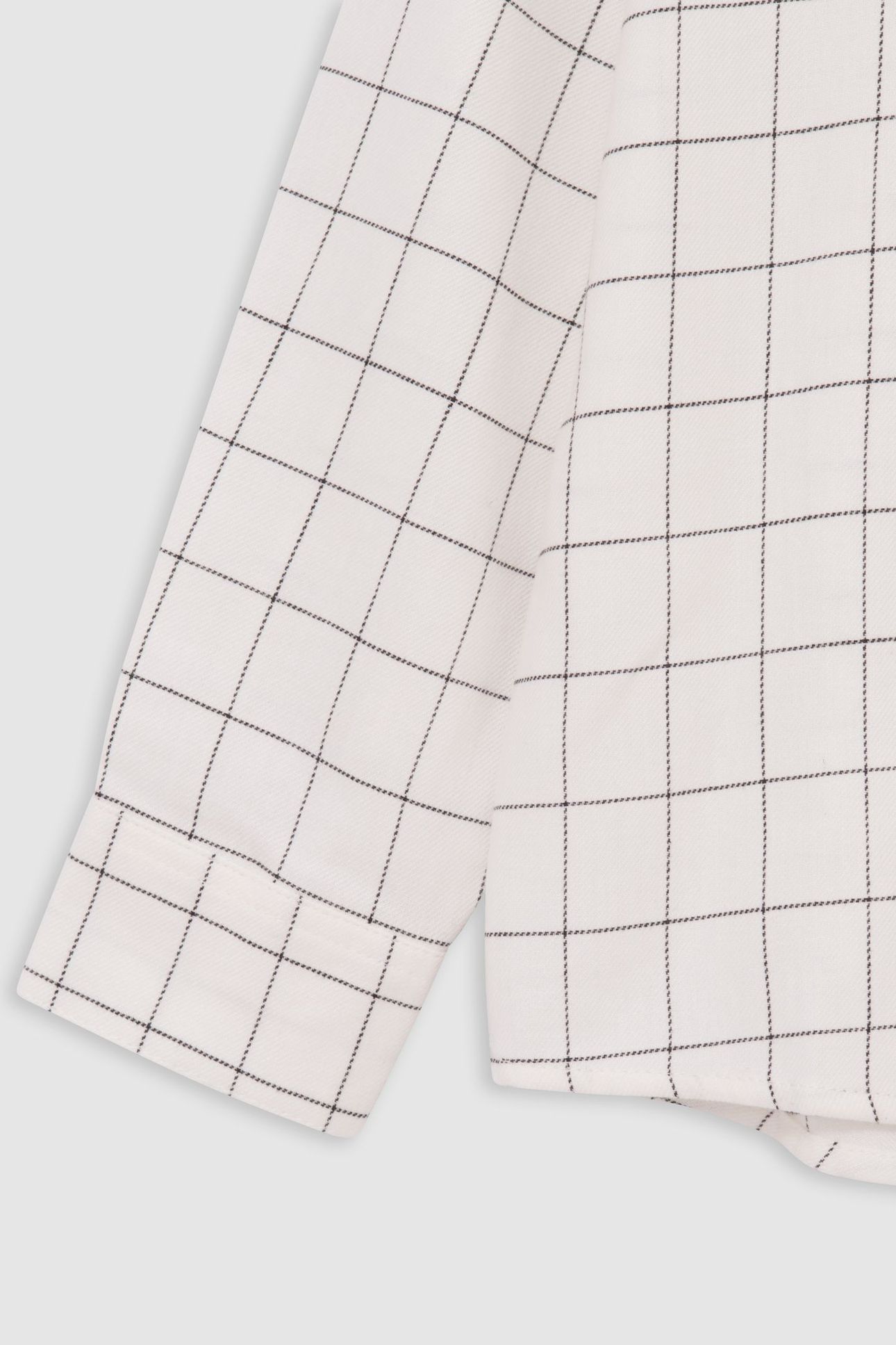 GIRL'S ECRU SHIRT WITH BLACK CHECK PATTERN 4