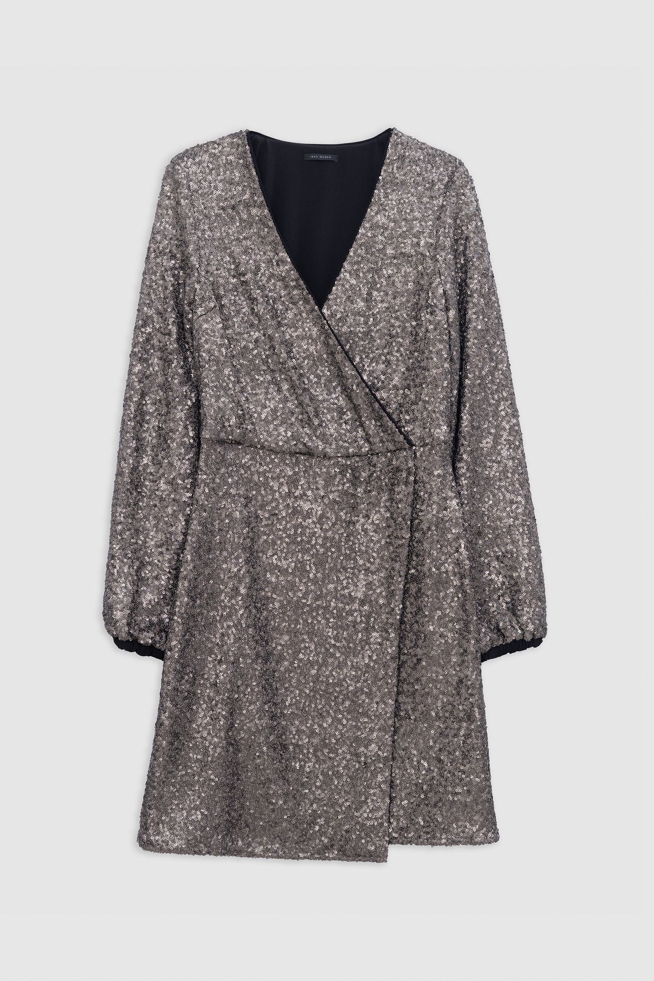 GREY DRESS EMBROIDERED WITH METALLIC SEQUINS 3