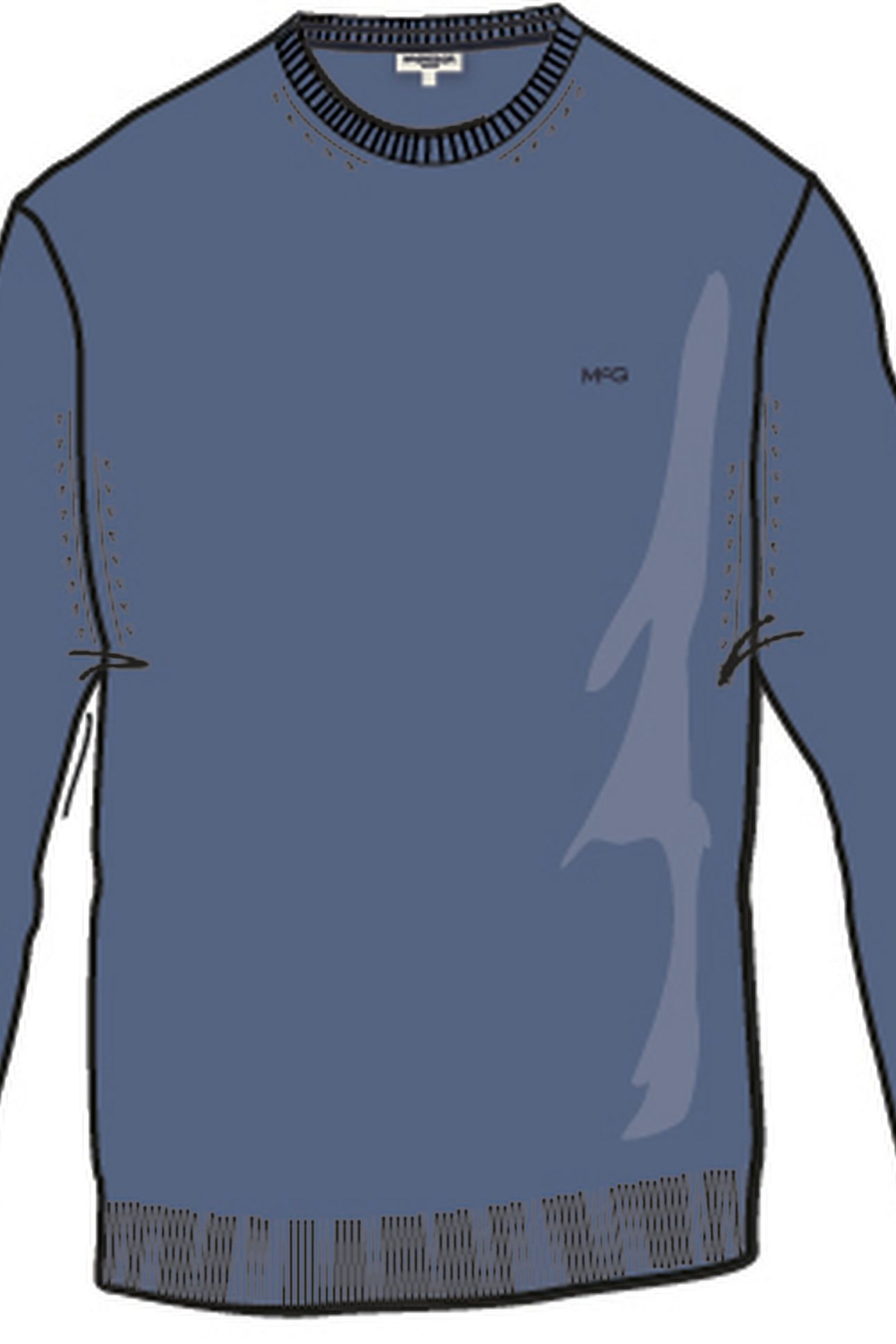 C-NECK SWEATER VINTAGE BLUE 3