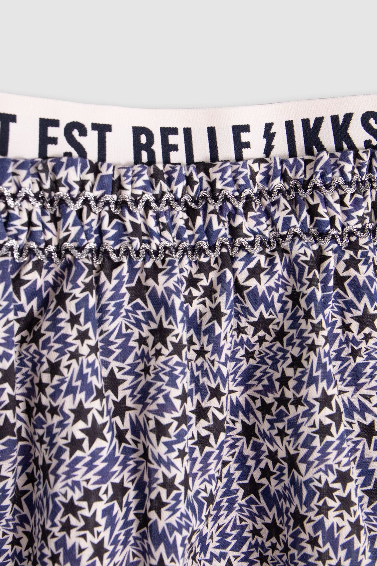 GIRL’S ECRU ORGANIC COTTON LIGHTNING-STARS PRINT SKIRT 5