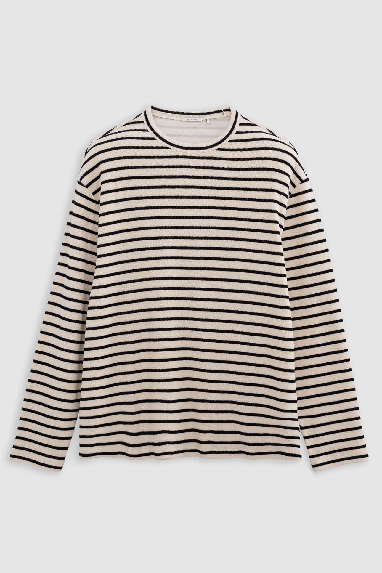 BLACK STRIPED LINEN SAILOR T-SHIRT WITH EMBROIDERY 4