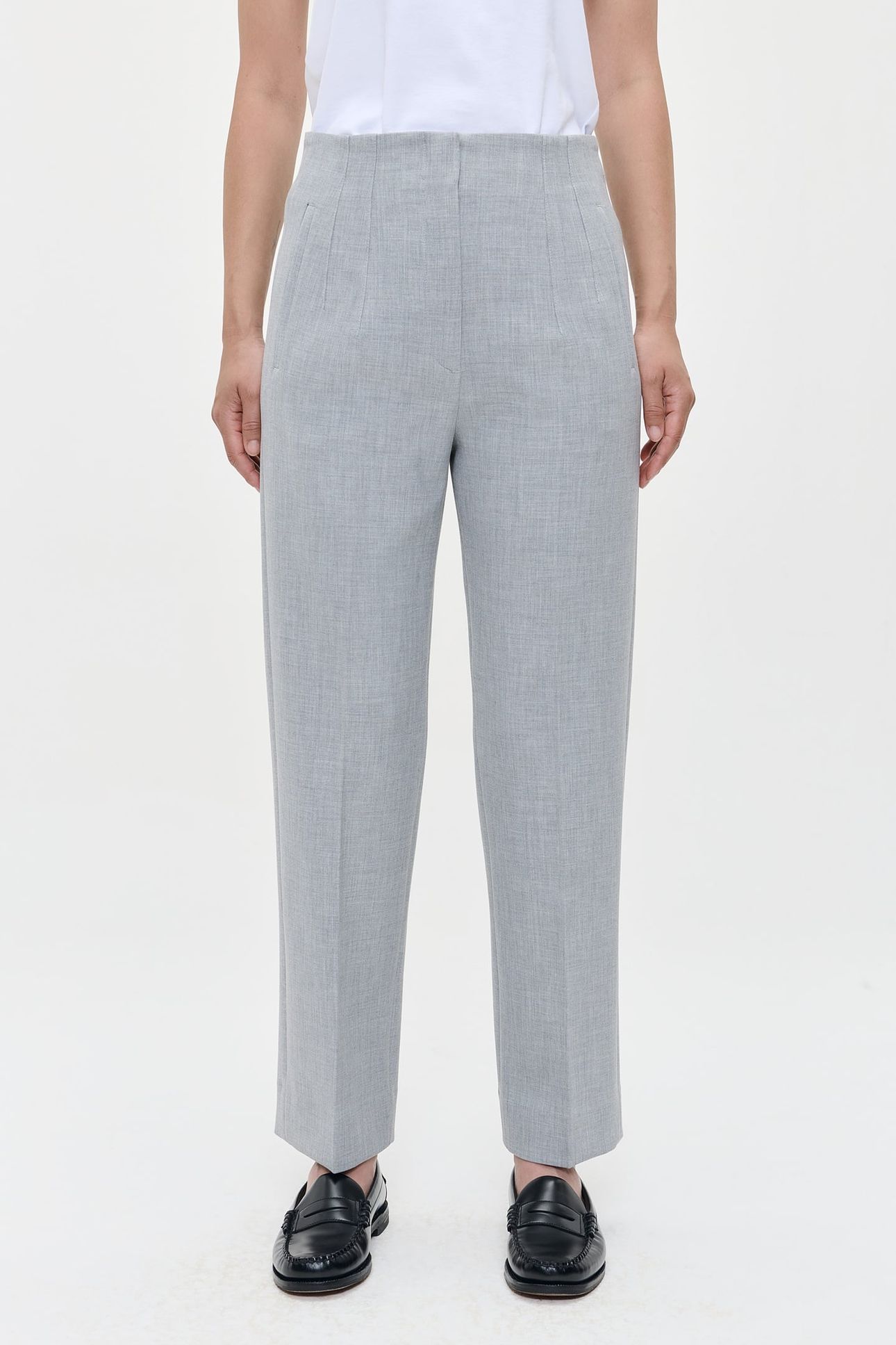 COMPACT STRTCH COLETTE PANTS LIGHT GREY MELANGE 1