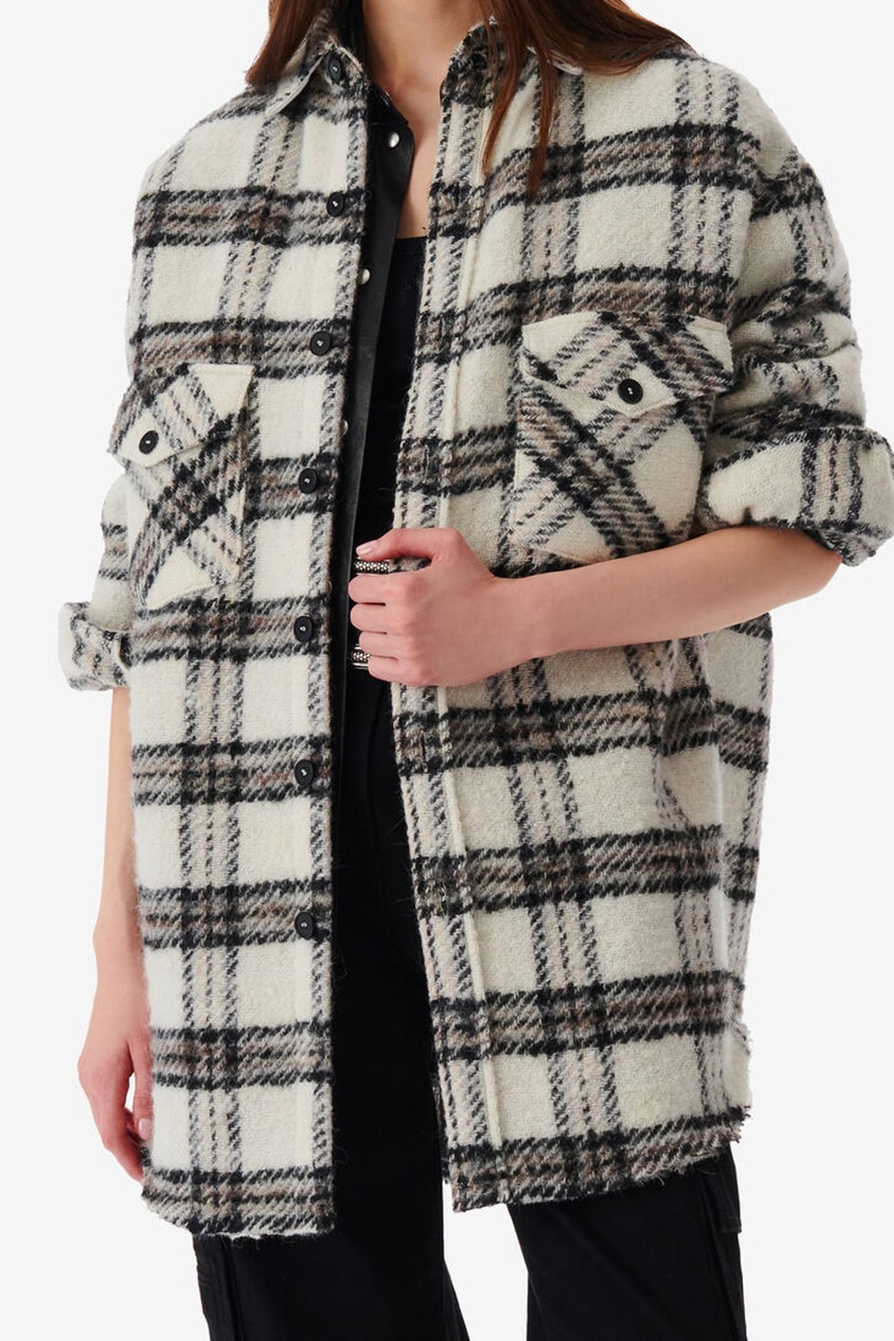BIELO OVERSHIRT ECRU/BLACK/GREY 3
