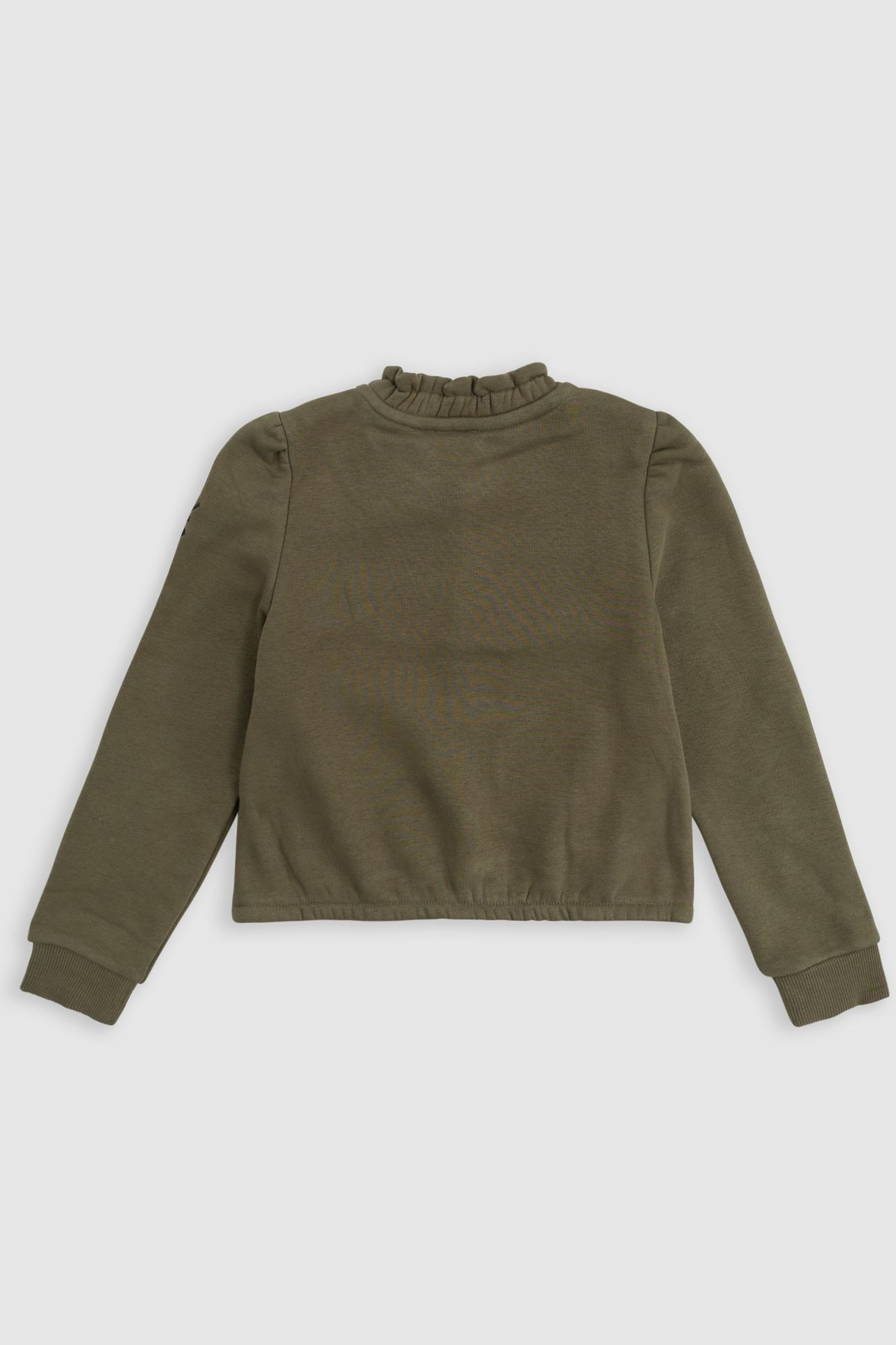 KHAKI CARDIGAN WITH FANCY BRAIDS ON GIRL'S POCKETS 2