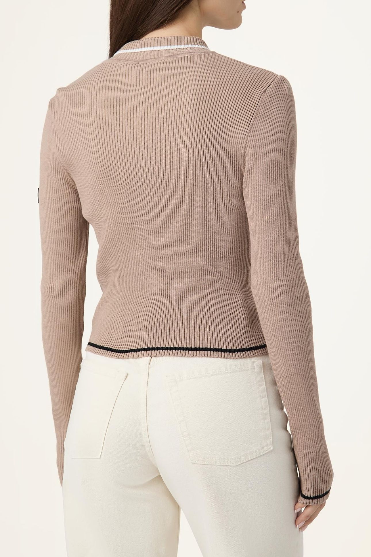 SIMONTE SLIM FULL-ZIP KNIT CARDIGAN TAUPE GRAY 3