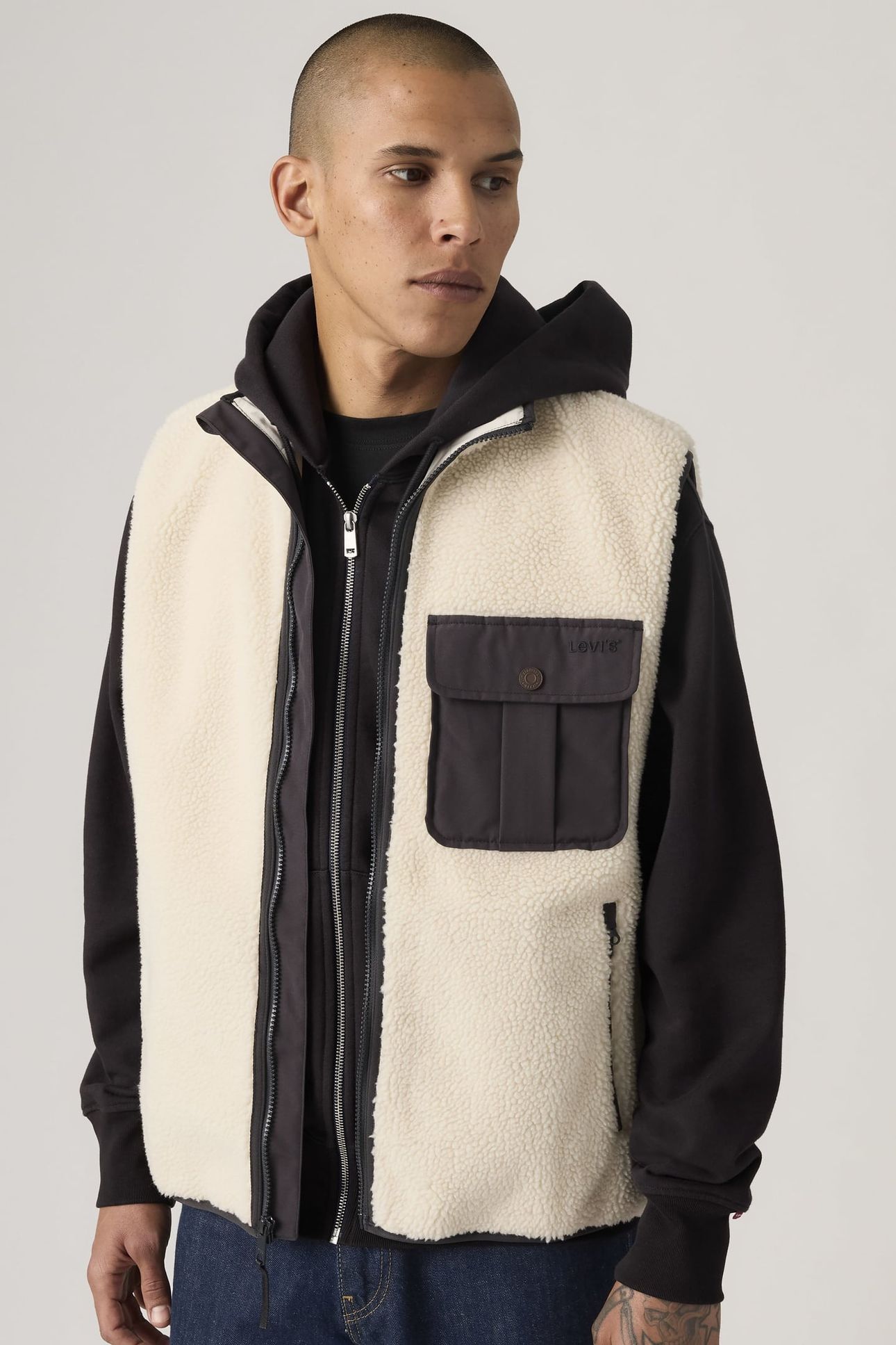 JOONIE SHERPA VEST OATMEAL 2