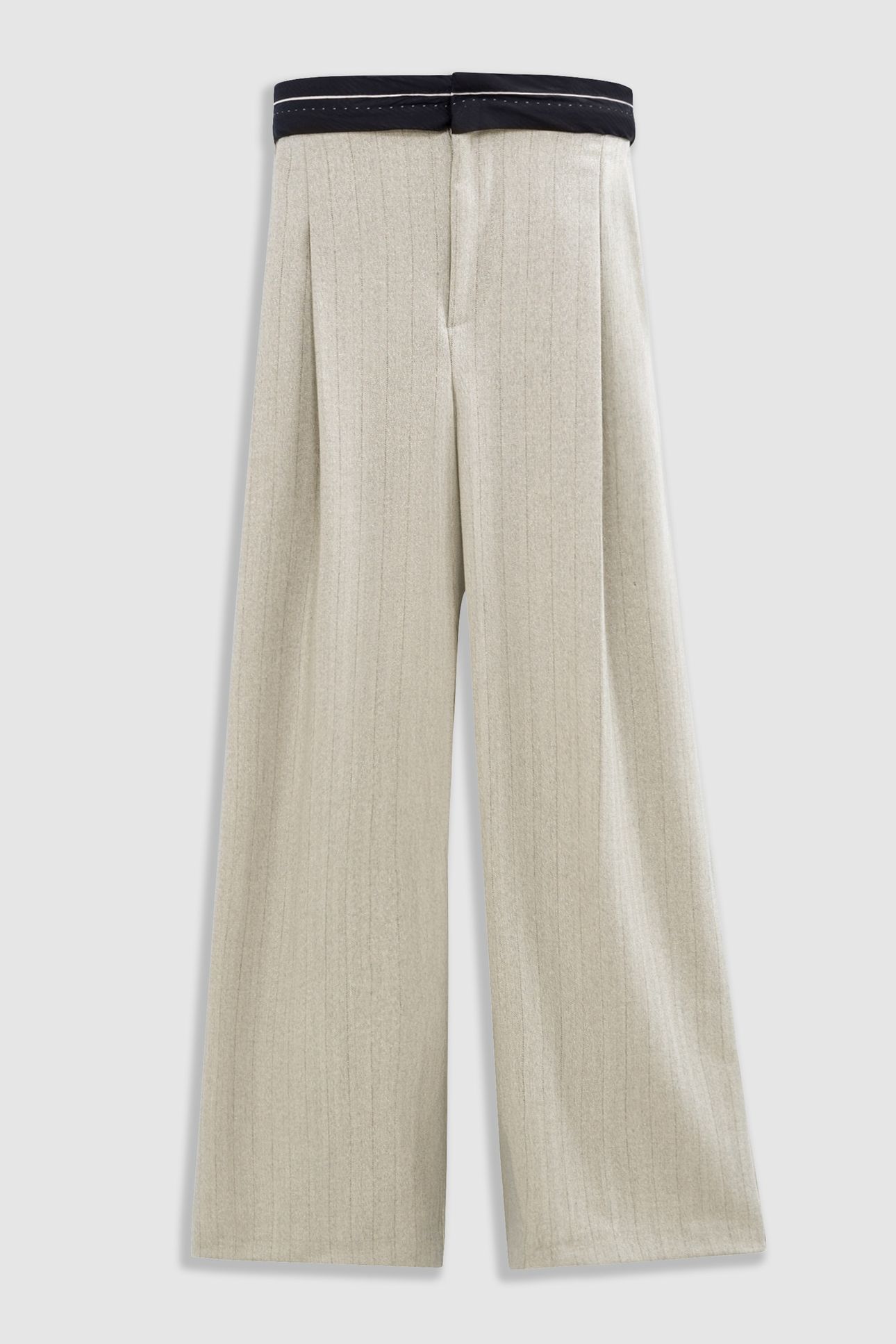 GREY SUIT PANTS WITH LUREX STRIPE PATTERN 4