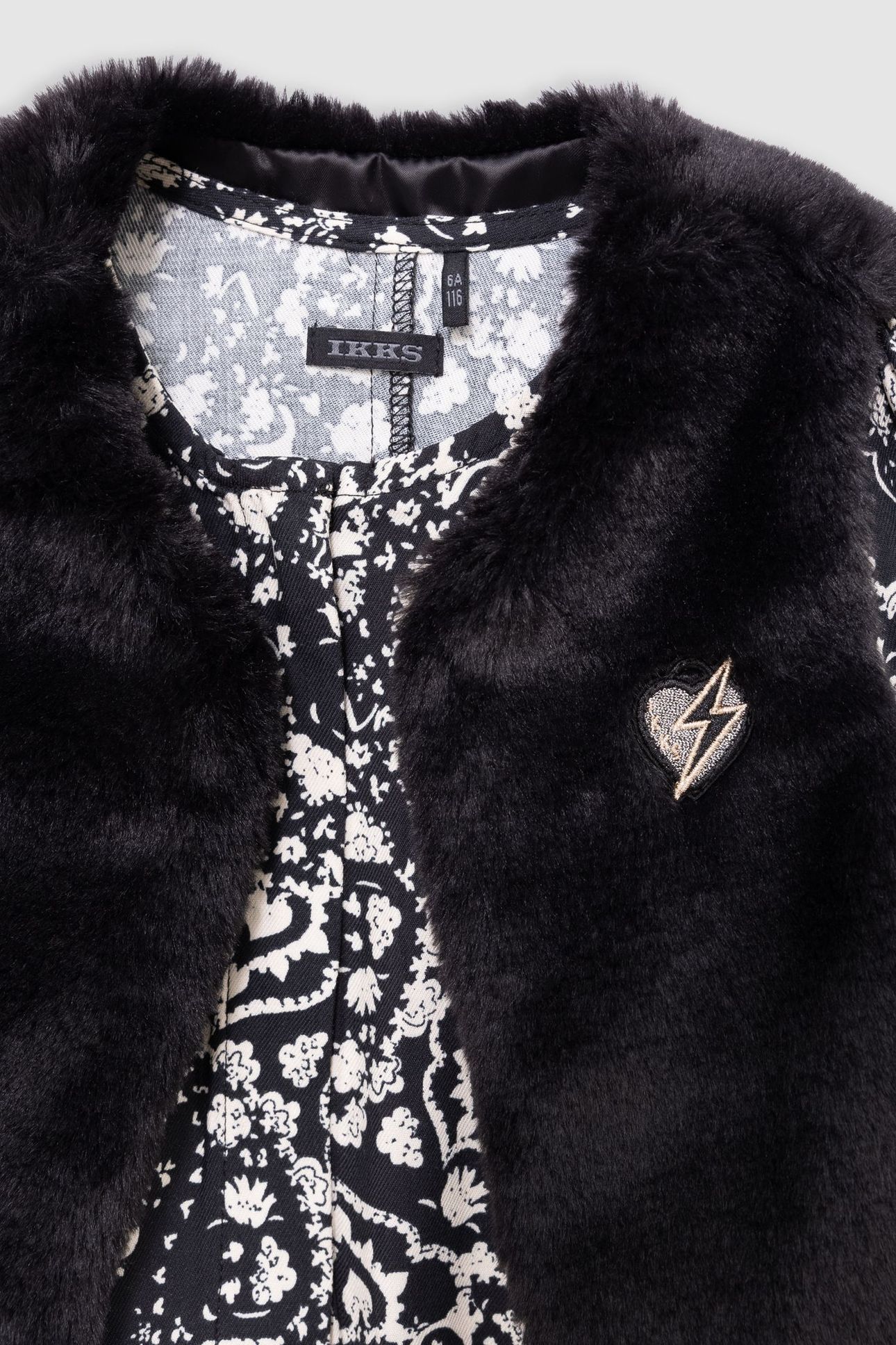 GIRL'S 2-IN-1 BLACK ROCK FLORAL DRESS AND SOFT GILET 5