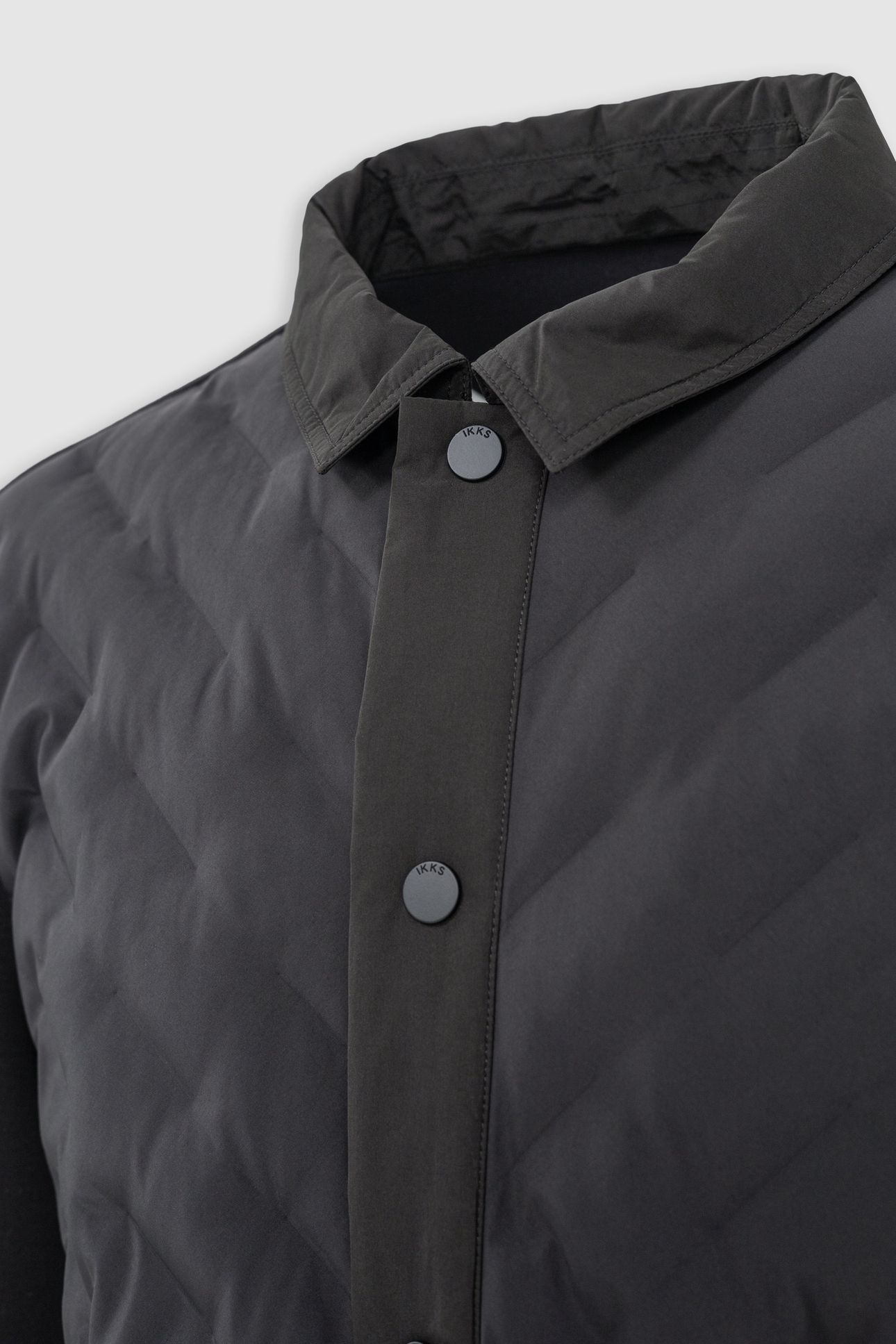 BLACK NYLON TWO-FABRIC LIGHT PADDED JACKET 7