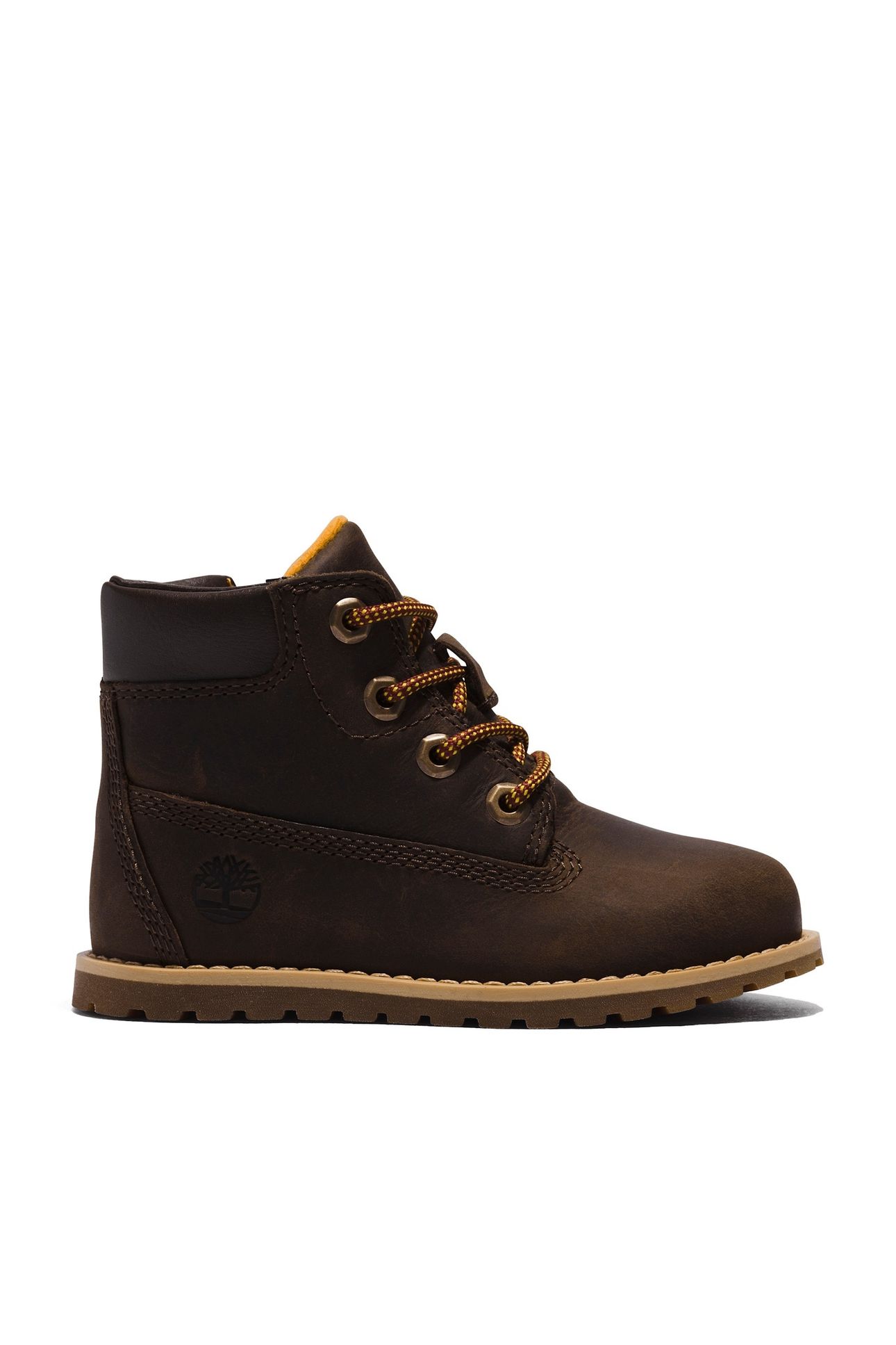 UNISEX POKEY PINE MID LACE UP WITH ZIP BOOT DARK BROWN 1