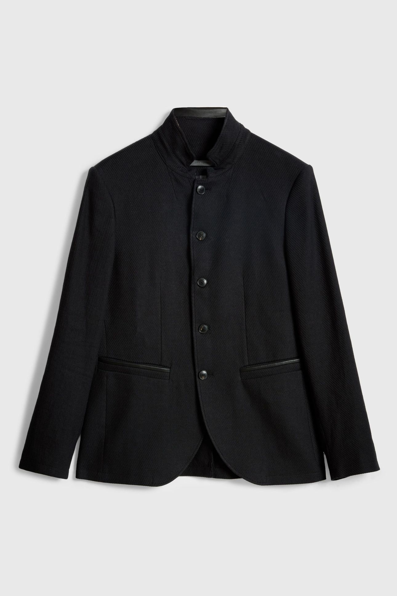 SLIM FIT BUTTON CLOSURE SOFT JACKET WITH BLACK 2