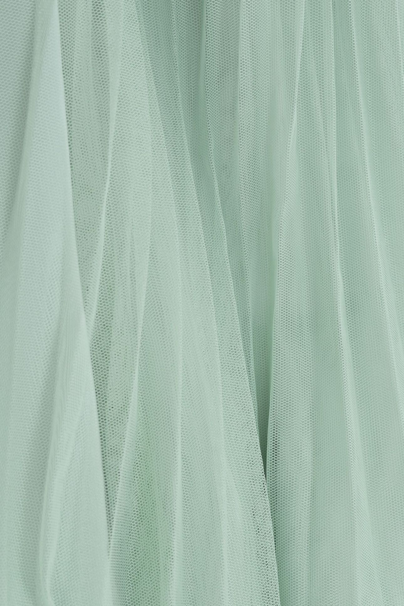 WATER GREEN ASYMMETRICAL PLEATED MIDI SKIRT-TUTU 7