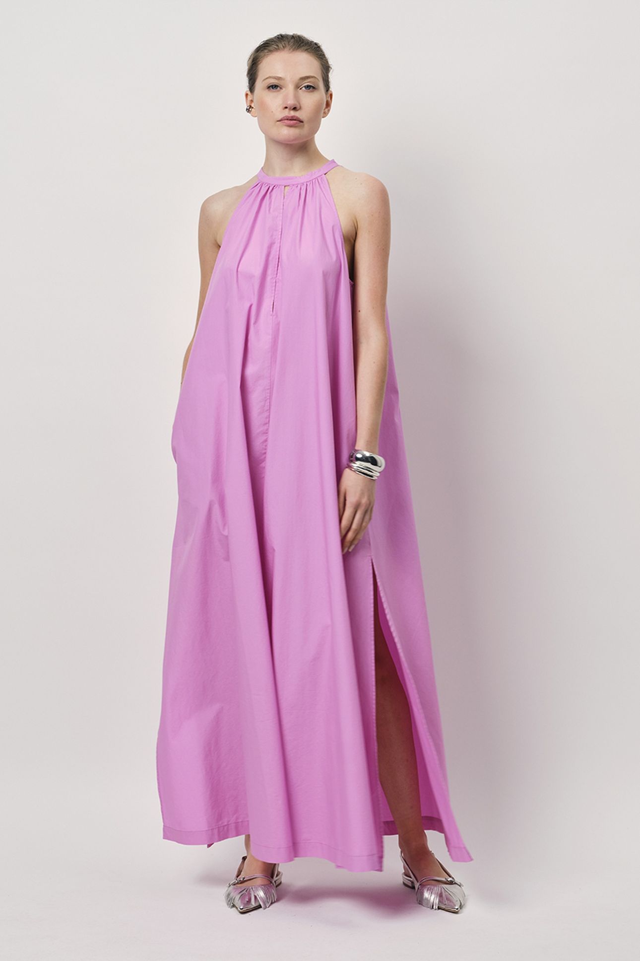 ISADORA MAXI HALTER DRESS HYPER BLUSH 1