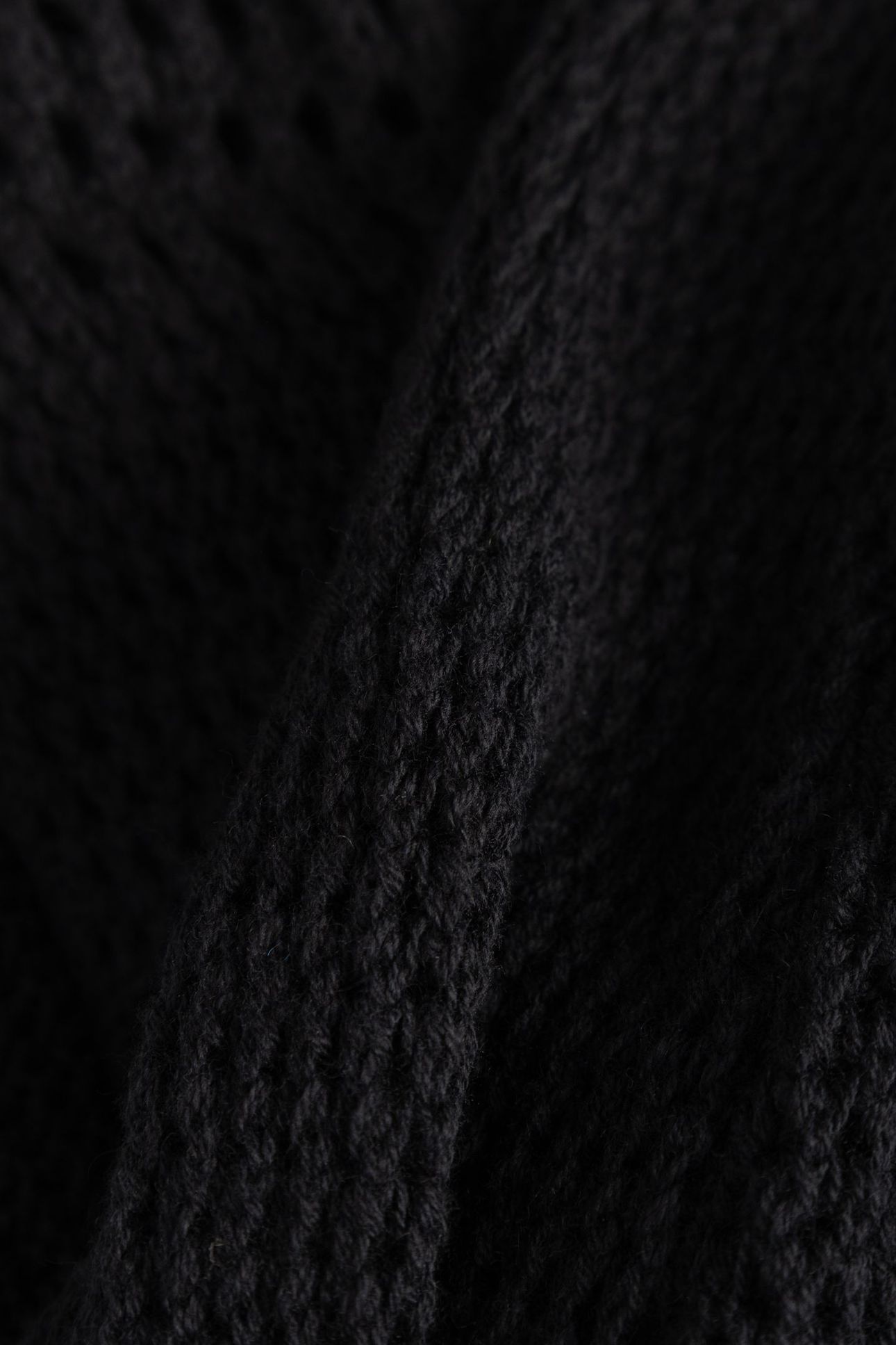 BLACK CROCHET-STYLE KNIT MIDI DRESS 8