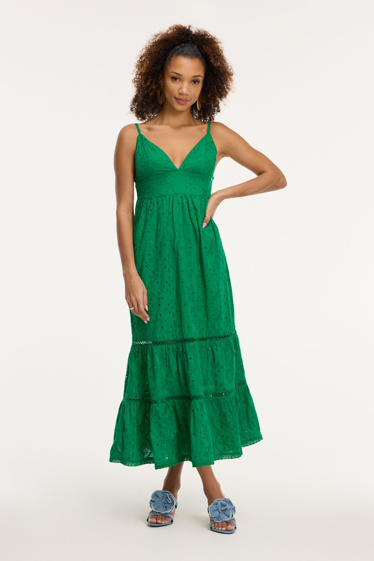 JASMIN DRESS EMBRO BRODERIE GREEN 2