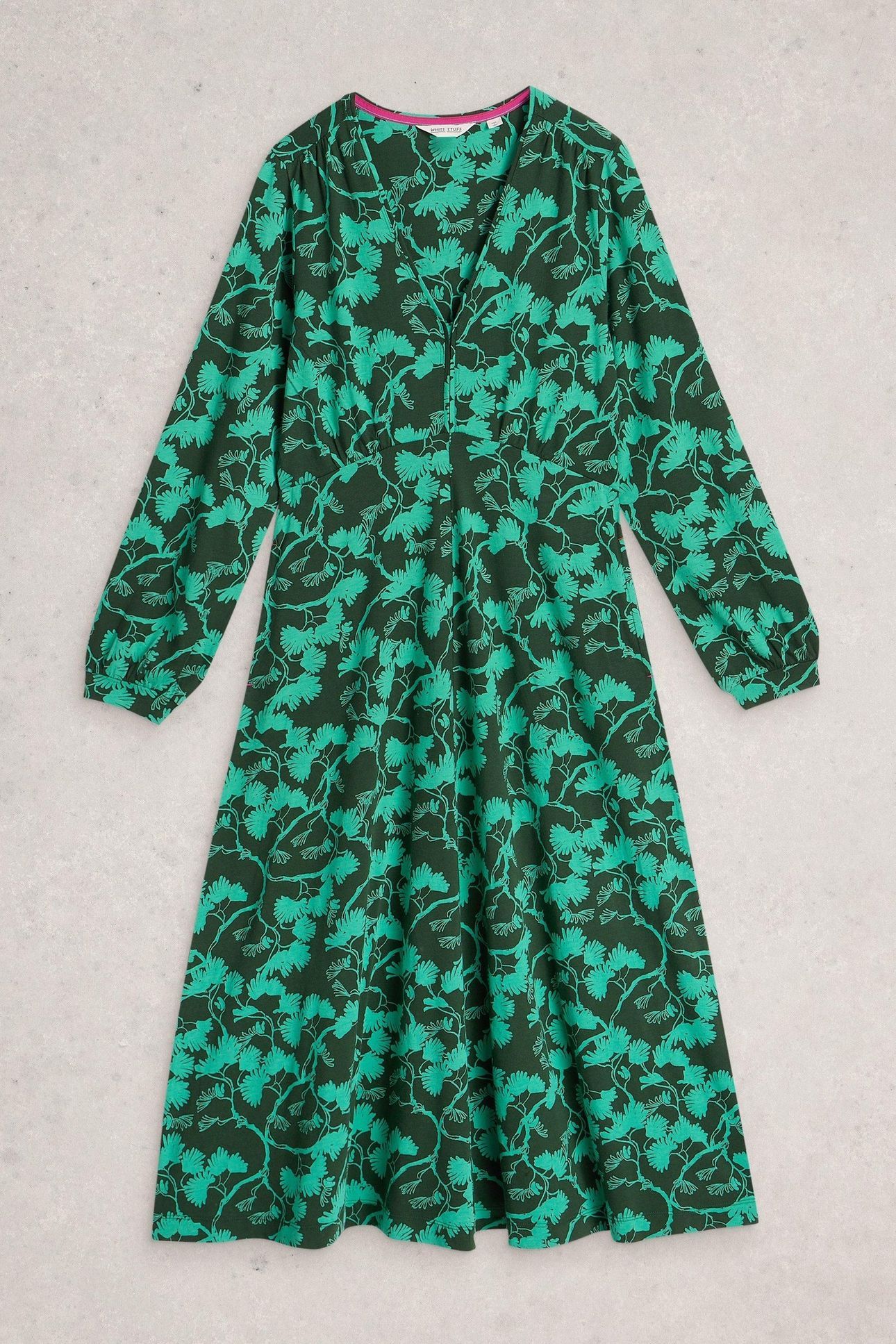 MEGAN JERSEY DRESS GREEN PRINT | Online Outlet | Otrium