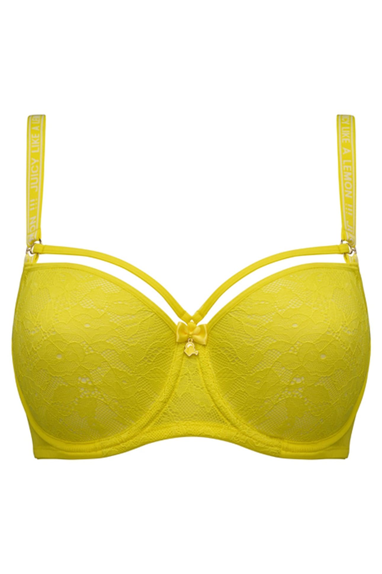SPACE ODYSSEY CITRUS YELLOW LACE BALCONY BRA 2
