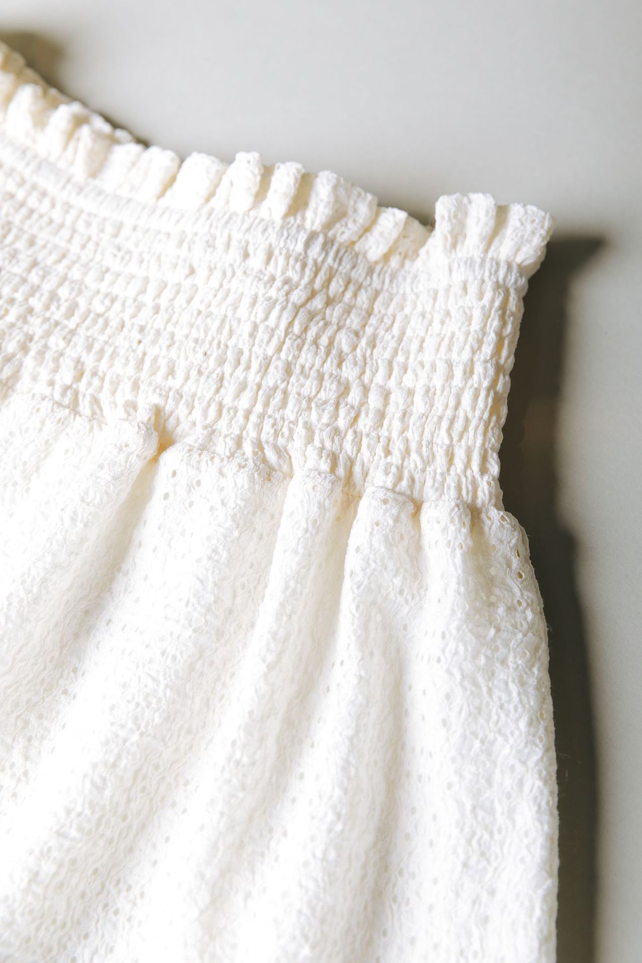 DEWI KNITTED STRUCTURE SMOCK MAXI SKIRT OFF WHITE 5