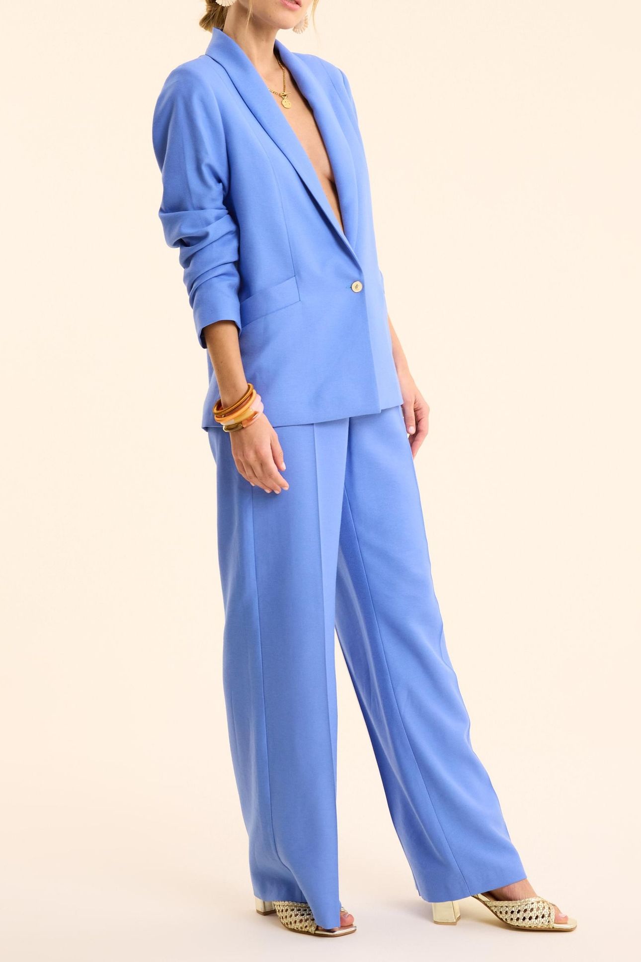 BLUE SUIT TROUSERS WITH BUTTONED POCKETS BLUE CERULEUM 2
