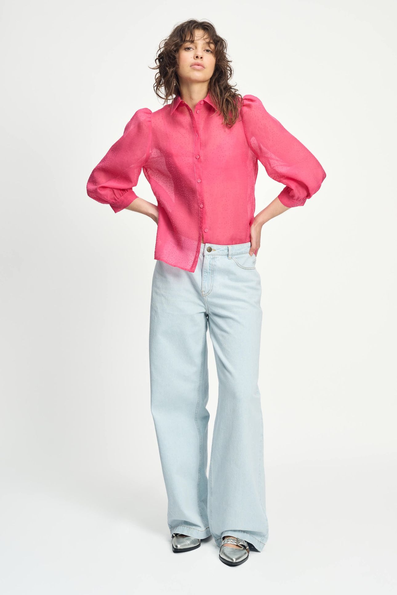 BLOUSE - RASPBERRY DOTS PINK 3