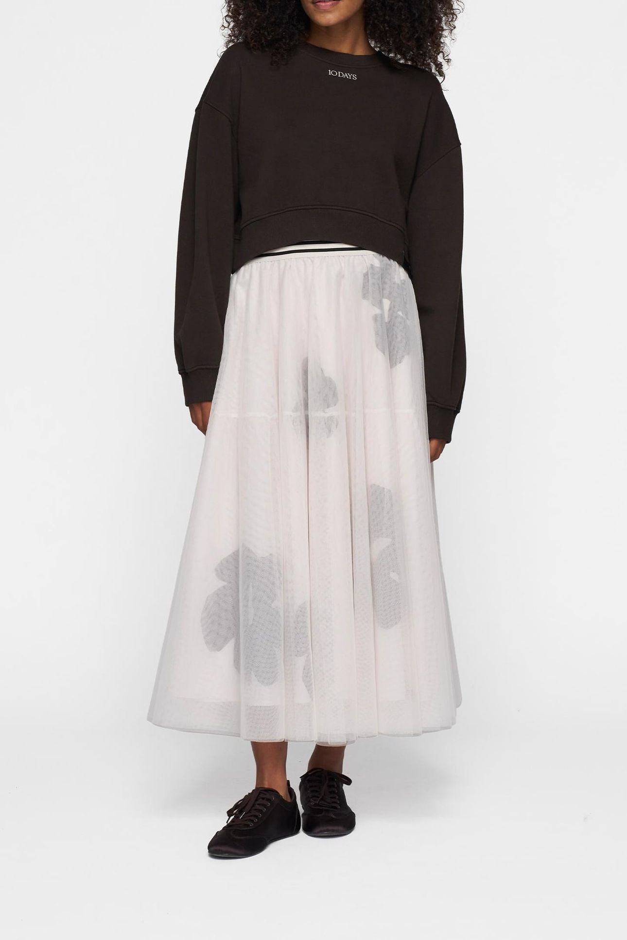 TULLE SKIRT FLOWER ECRU 1