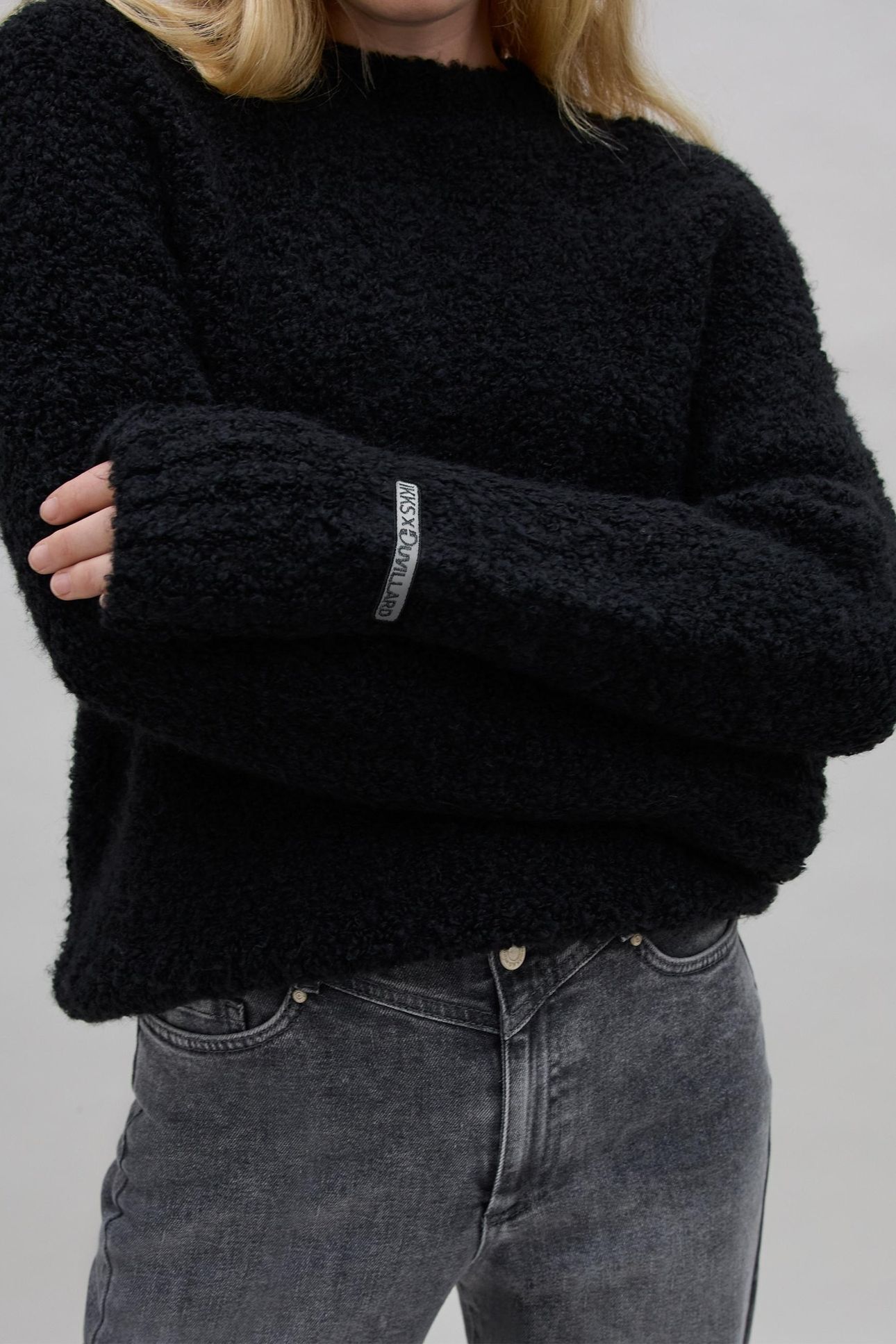 IKKS X DUVILLARD BLACK PATTERNED KNIT SWEATER 3