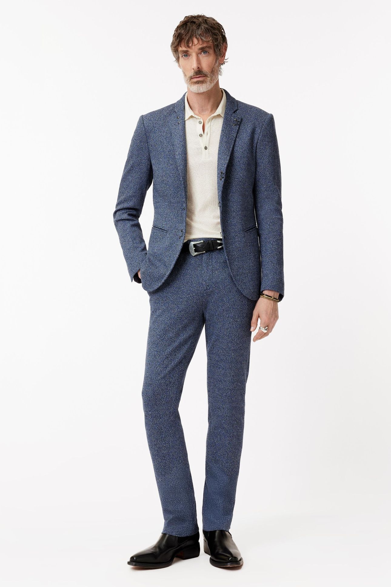 MERCER PANTS - SLIM FIT PANTS WITH WELT LAKE BLUE 1