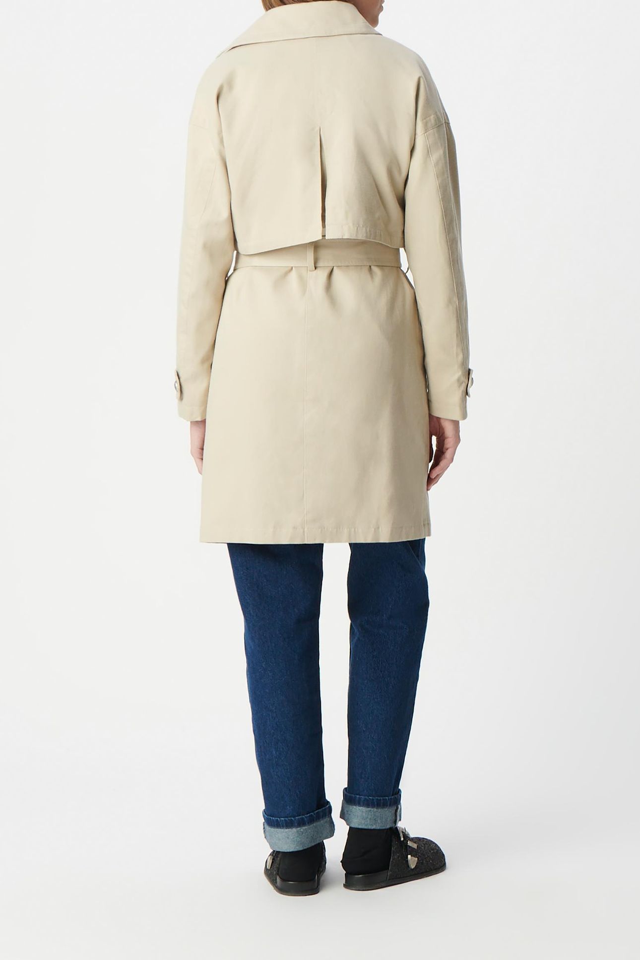 BEIGE 2-IN-1 TRENCH COAT WITH REMOVABLE JACKET 5
