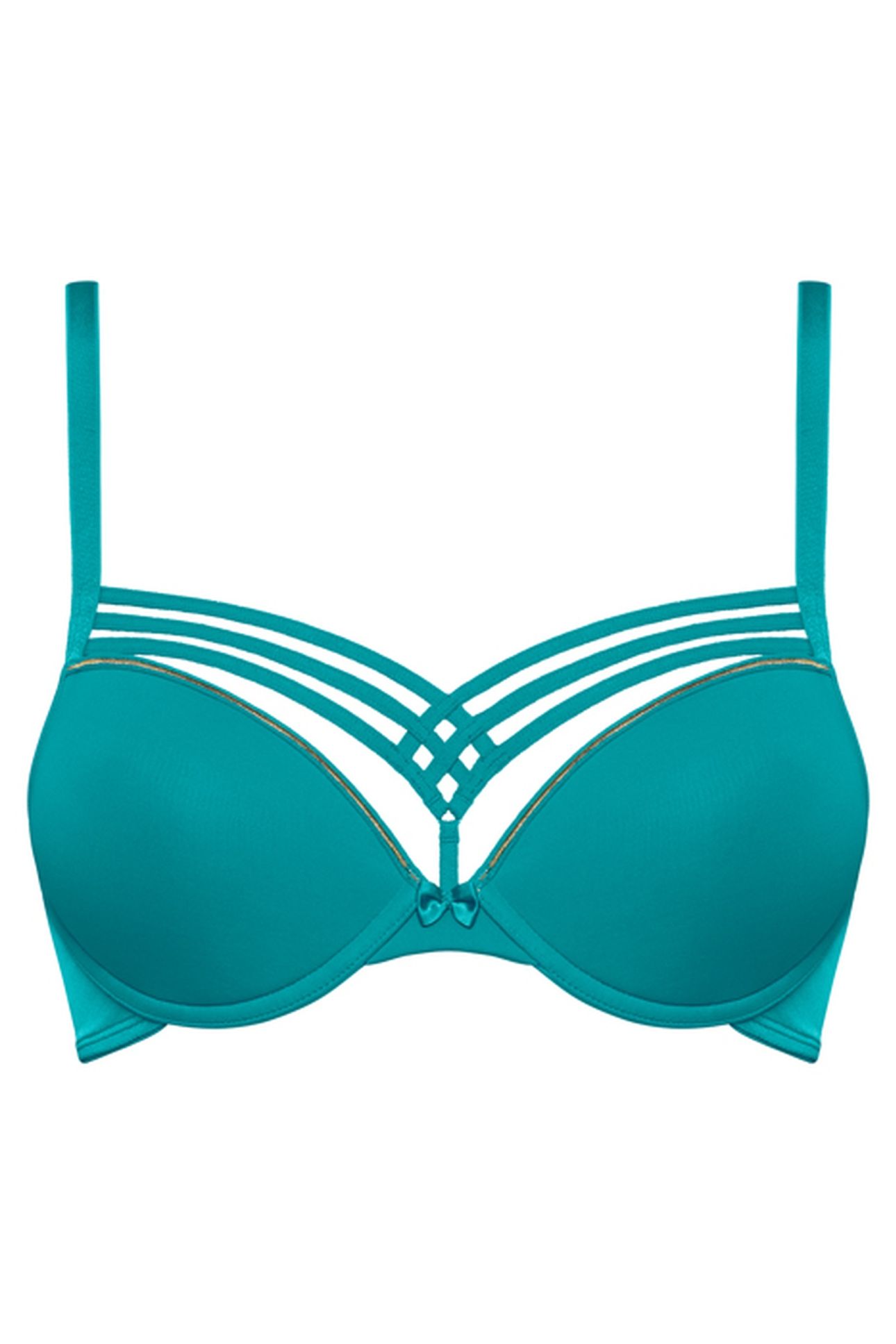 DAME DE PARIS LAKE BLUE AND GOLD PUSH UP BRA 4