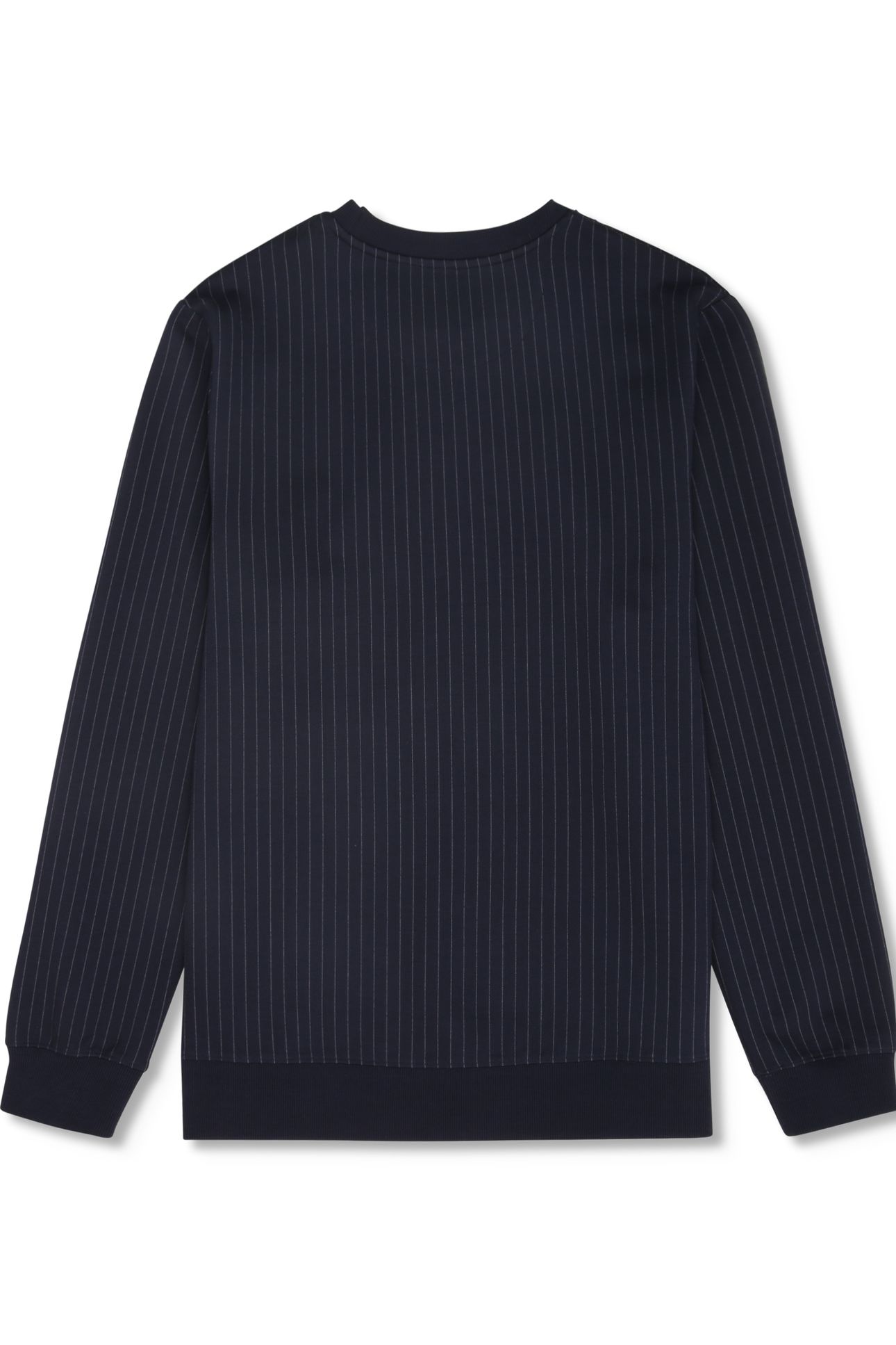 BRERA REGULAR PINSTRIPED CREWNECK SWEATSHIRT BLACK 6