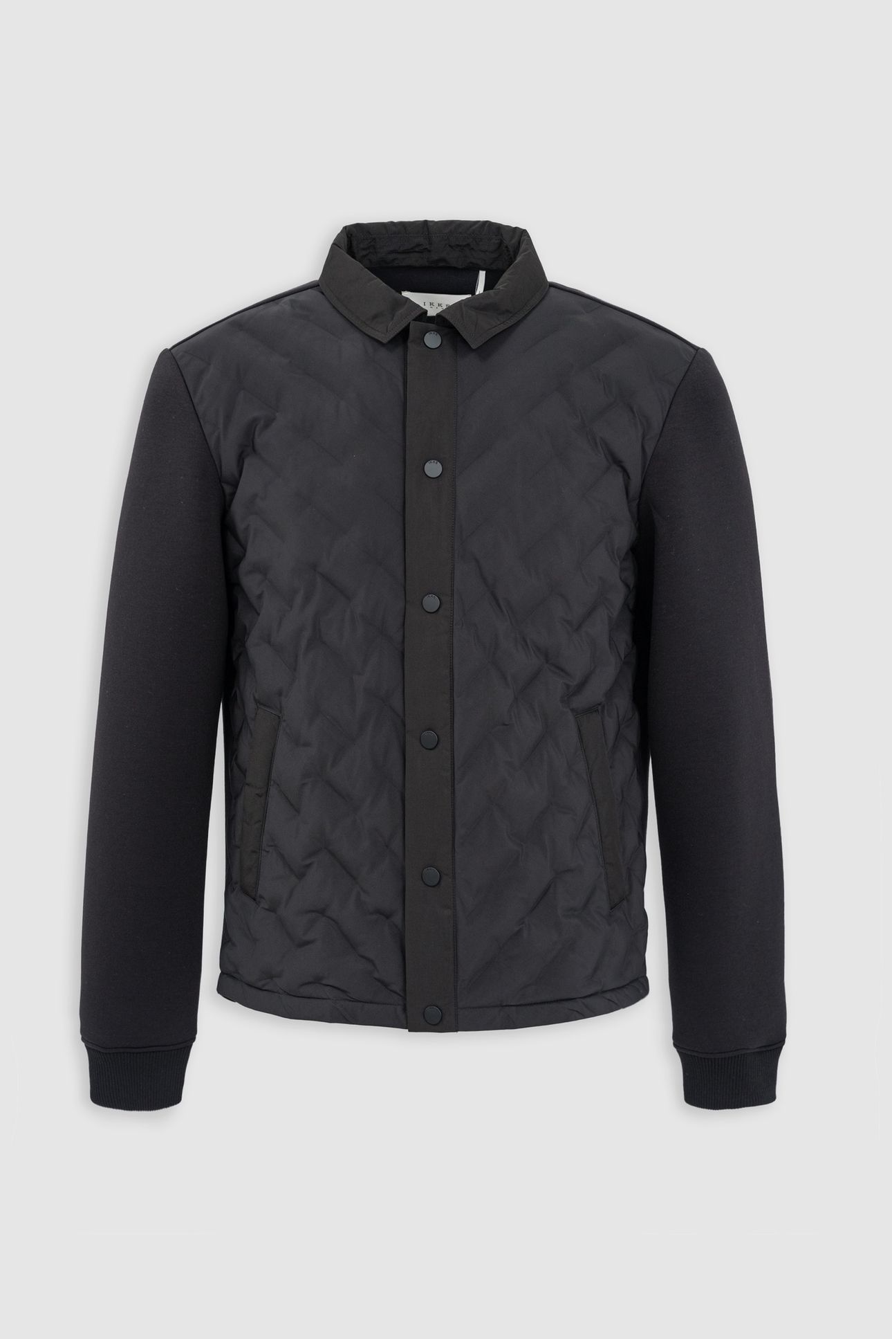 BLACK NYLON TWO-FABRIC LIGHT PADDED JACKET 5