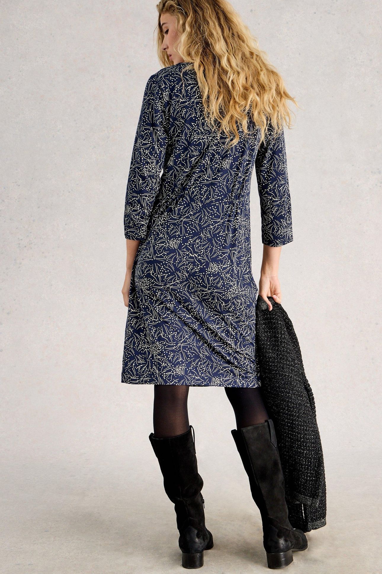 TALLIE JERSEY DRESS NAVY PRINT 2
