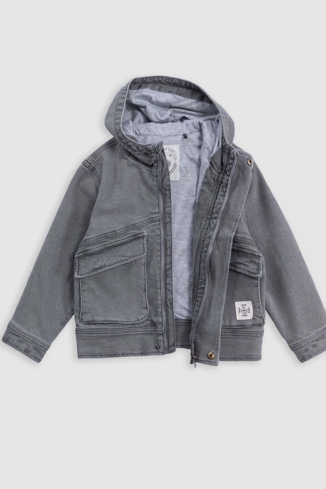GREY DENIM JACKET WITH HOOD 3