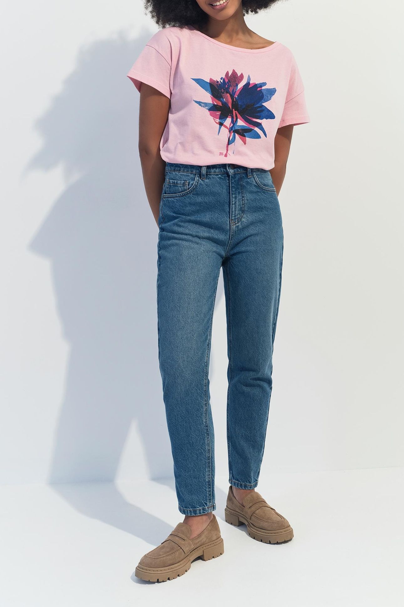 LE TAYLOR 7/8 BLUE SLOUCHY JEANS 1