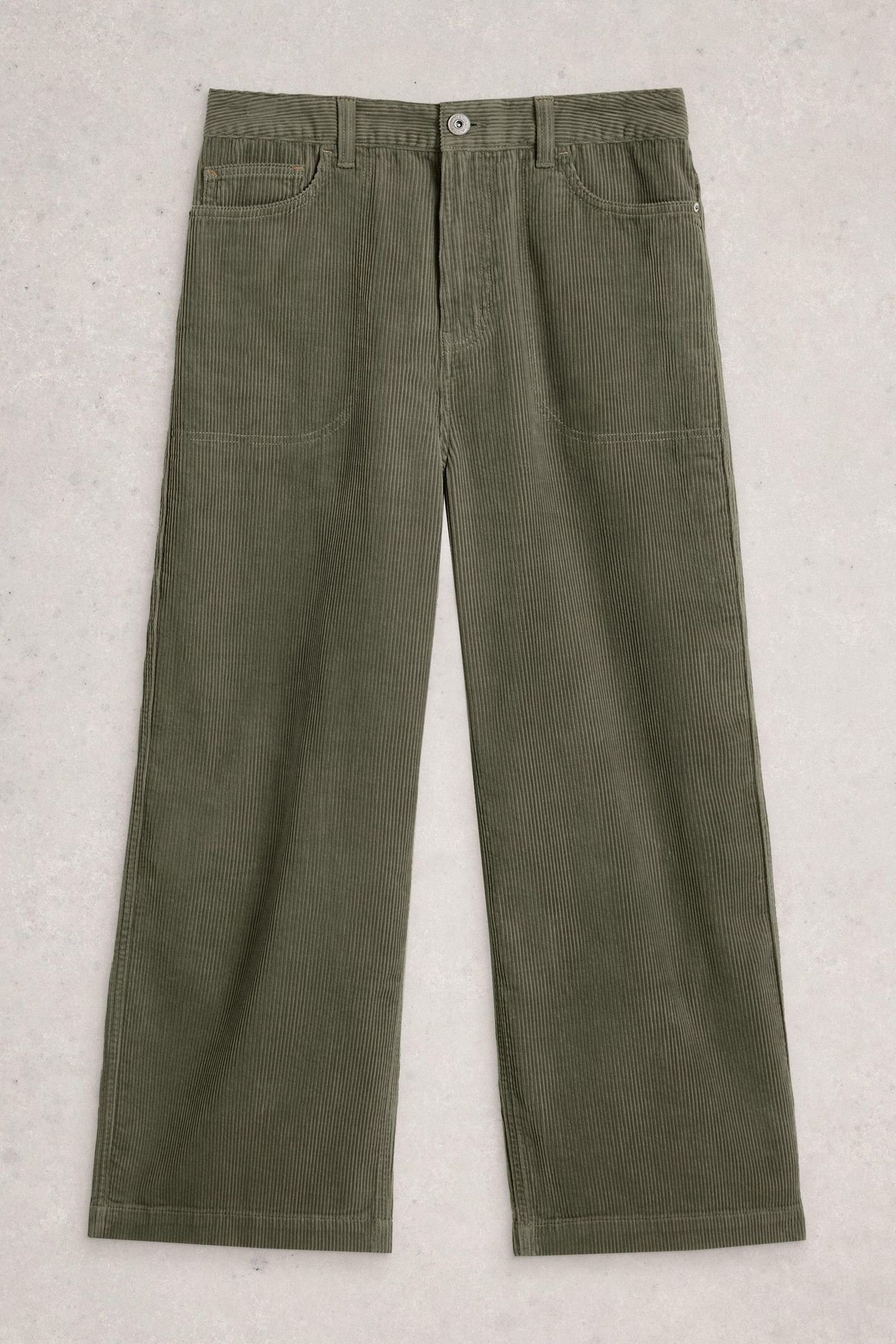 TIA CORD WIDE LEG CROP MID GREEN 4