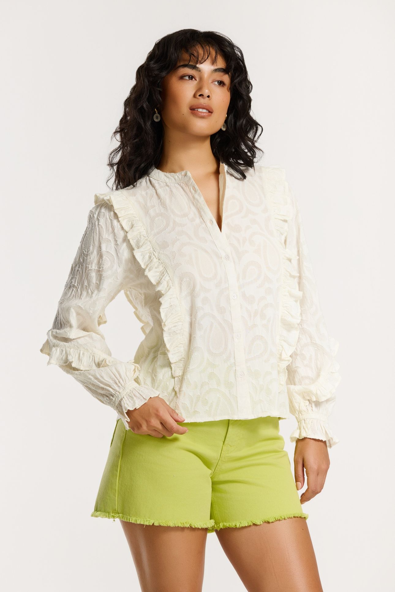 ELIZA BLOUSE ORNAMENTAL JACQUARD WHITE ORNAMENTAL JACQUARD 1