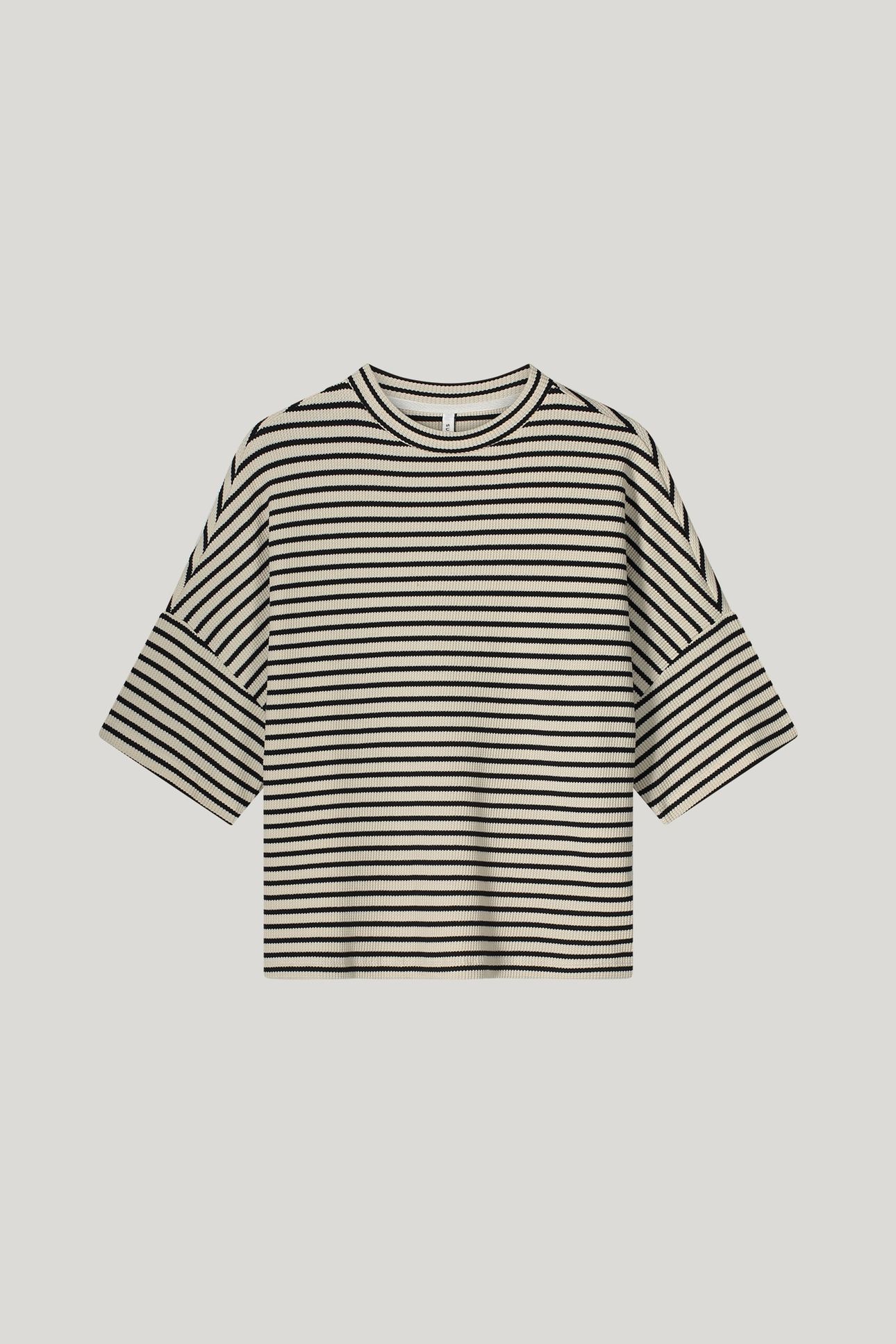 BOXY TOP STRIPE WAFFLE BLACK 4
