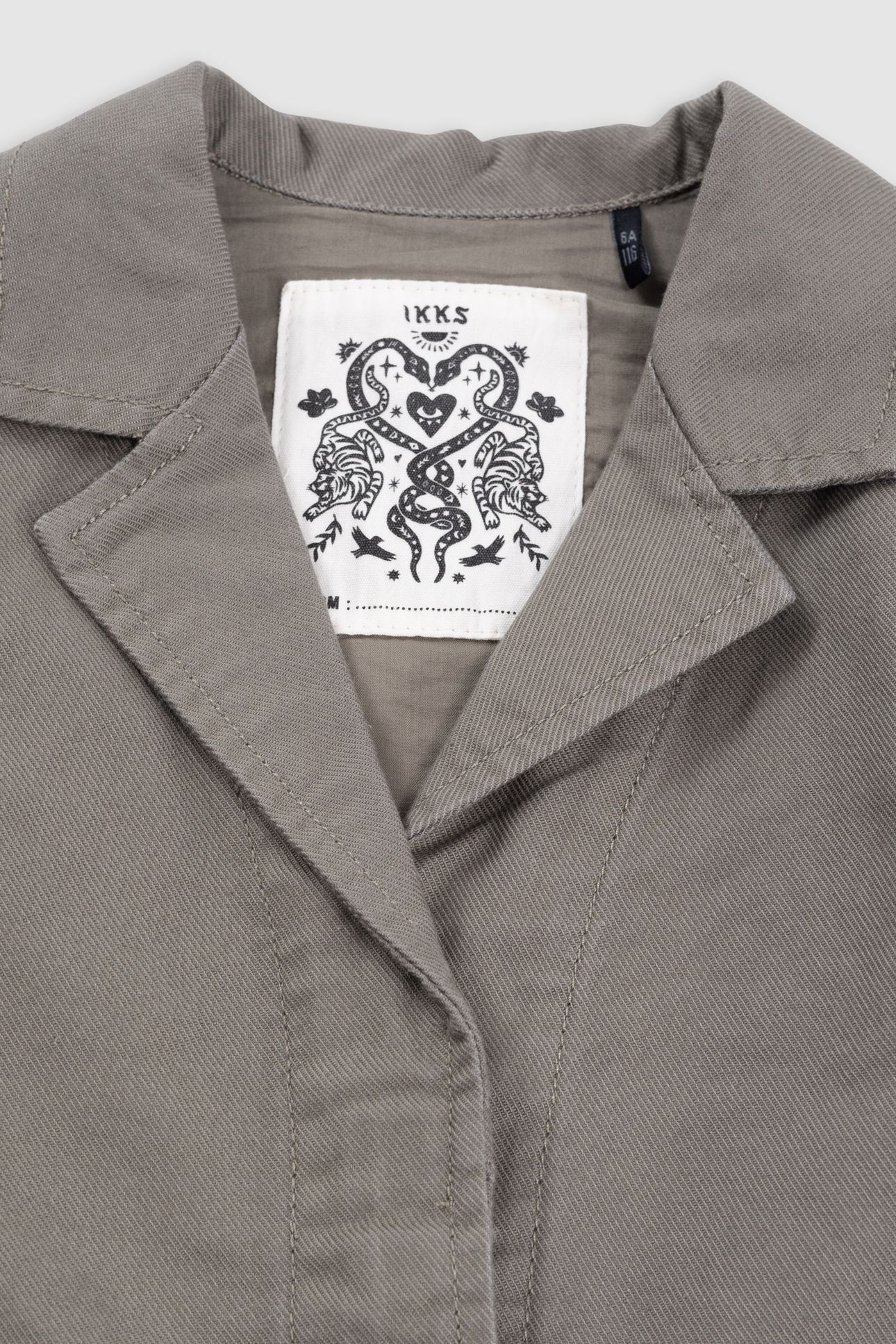 KHAKI MAXI EMBROIDERED BACK SAFARI JACKET 3