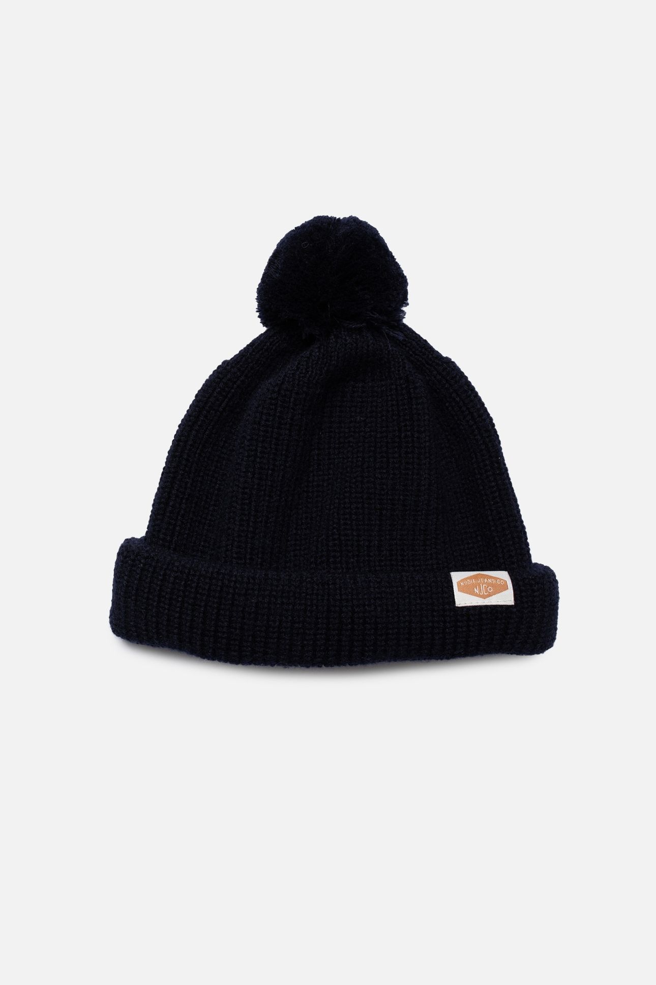CHUNKY POMPOM WOOL BEANIE NAVY 2