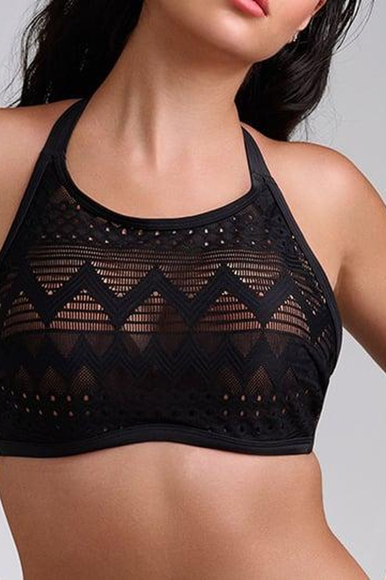 DOLCE VITA BLACK AND SAND PUSH UP BIKINI TOP 5