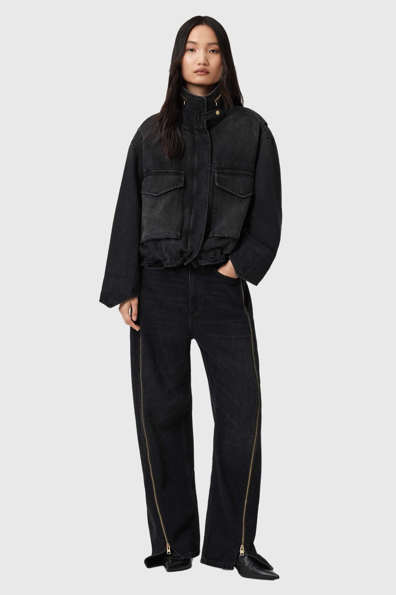CLAY ZIP JACKET WASHED BLACK 2
