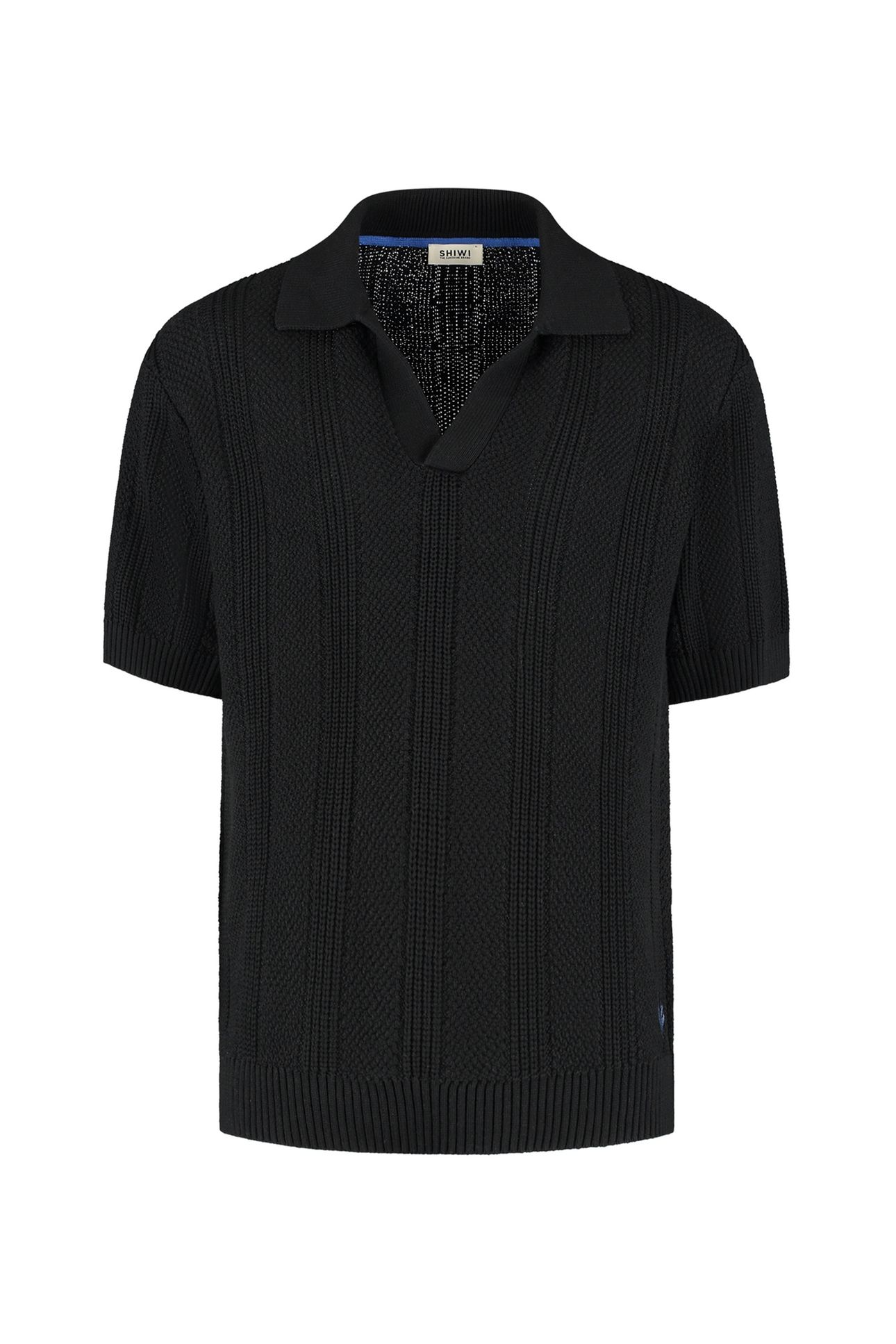 PITT KNITTED POLO SOLID BLACK 4
