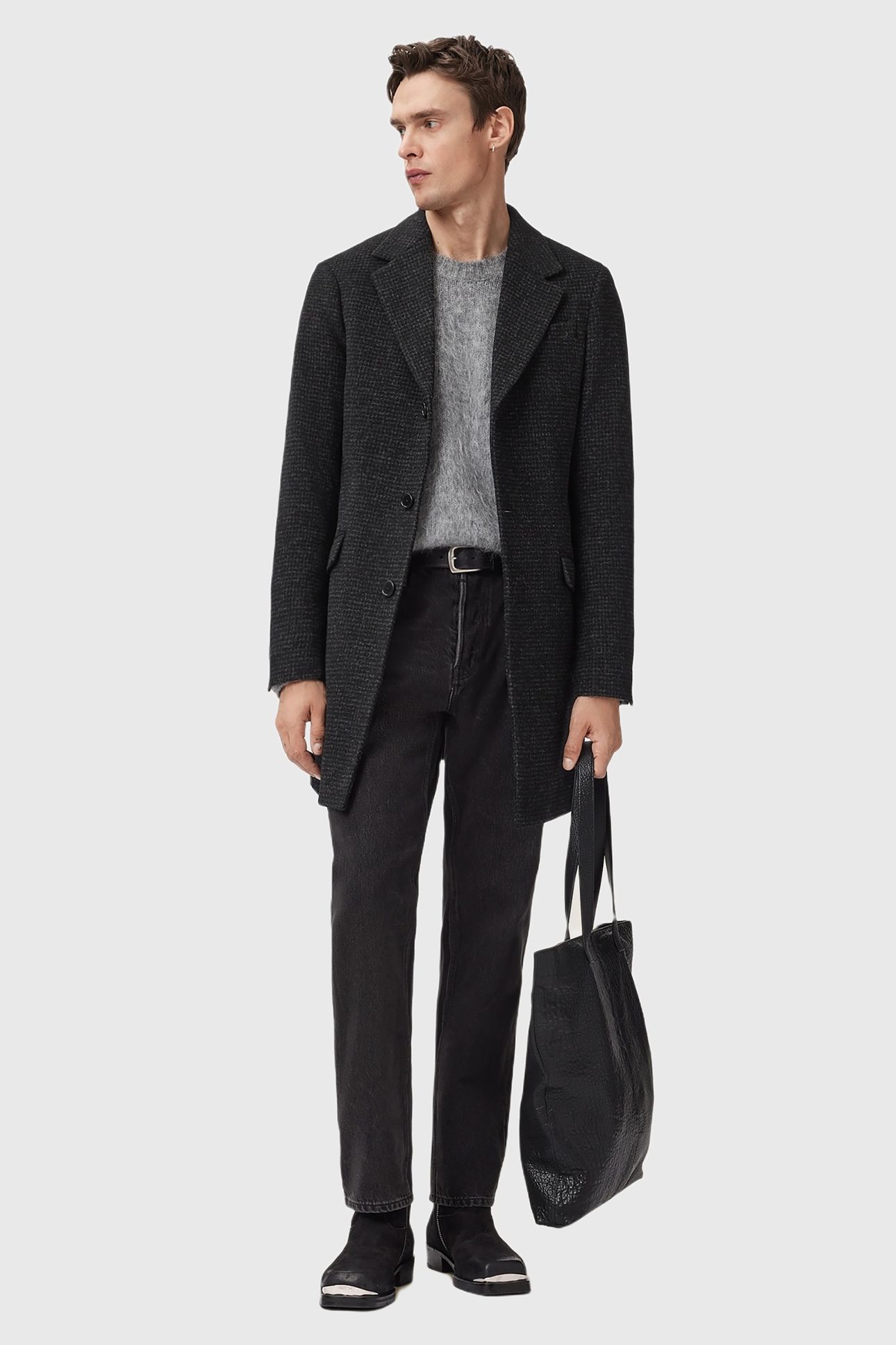CASPIAN COAT CINDER BLACK MARL 2