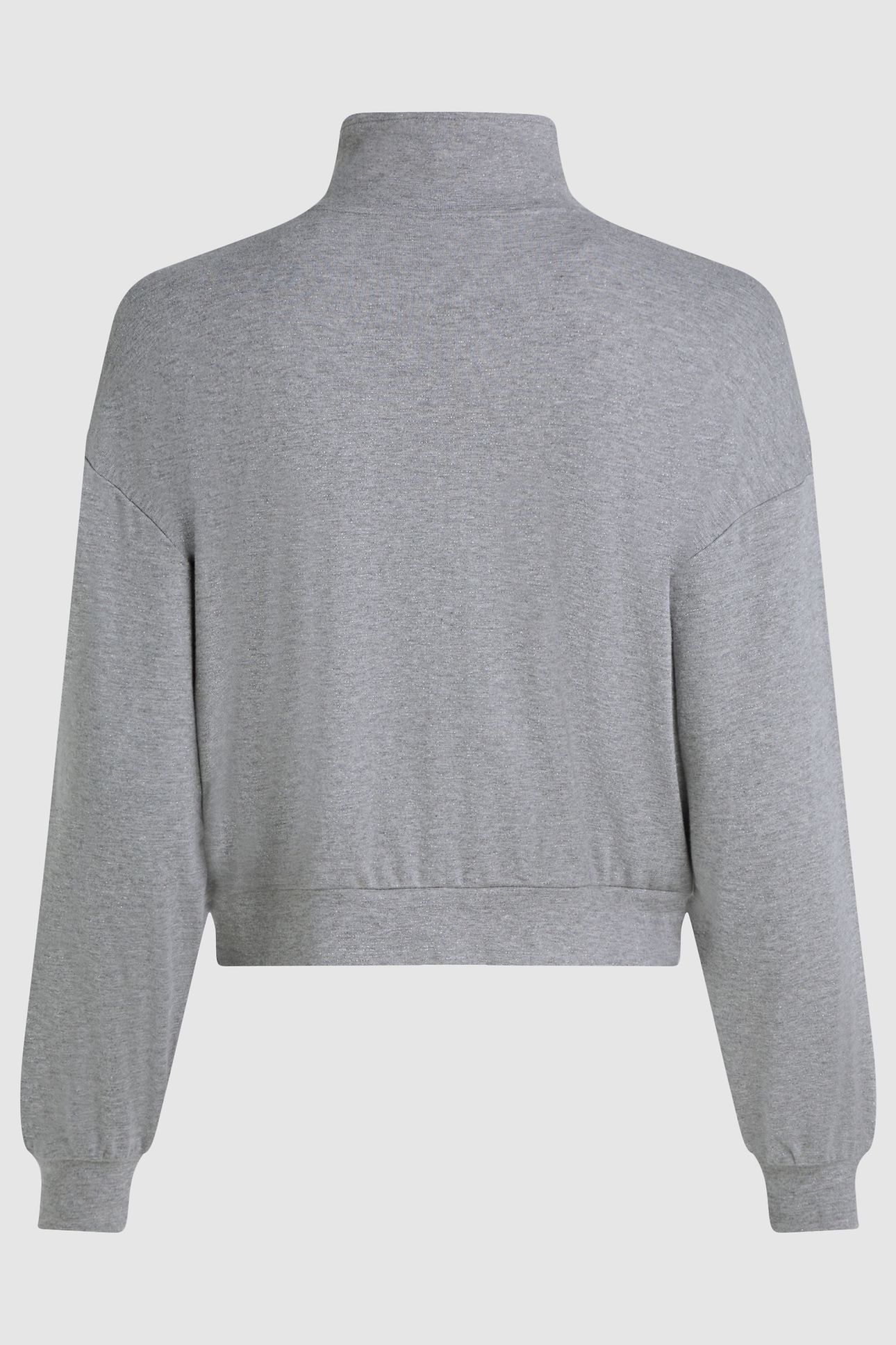 MEDIUM GREY MELANGE SIGNATURE LUREX ZIP UP 5
