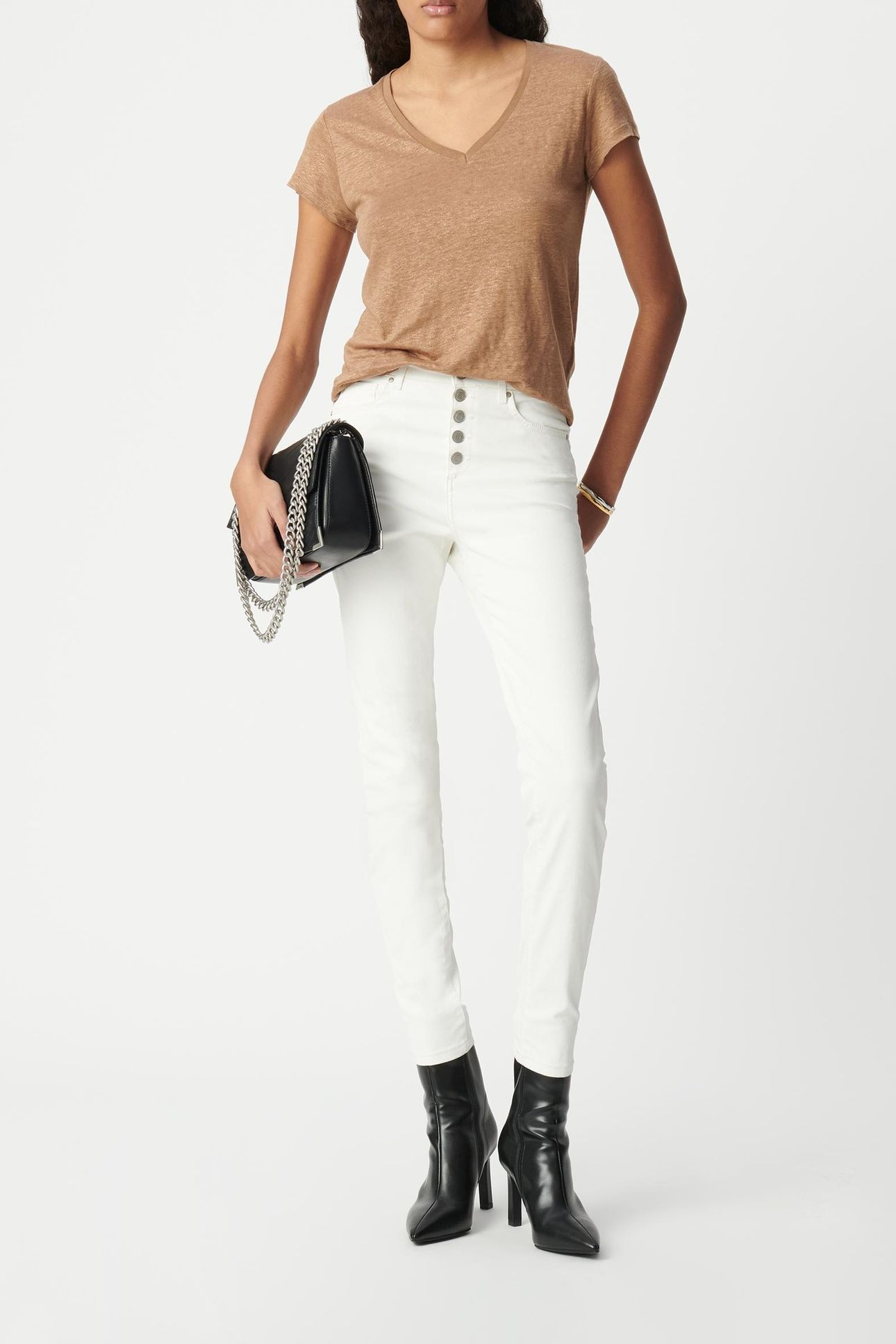 WHITE CROPPED JEANS WITH VISIBLE BUTTONS NINA 3
