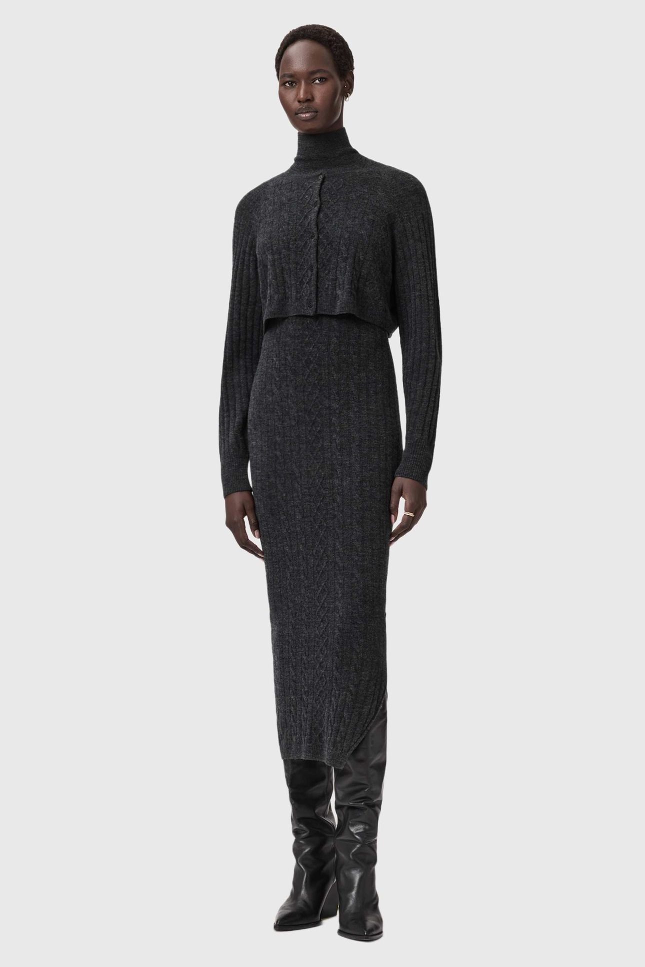 SABINE DRESS CHARCOAL GREY 2