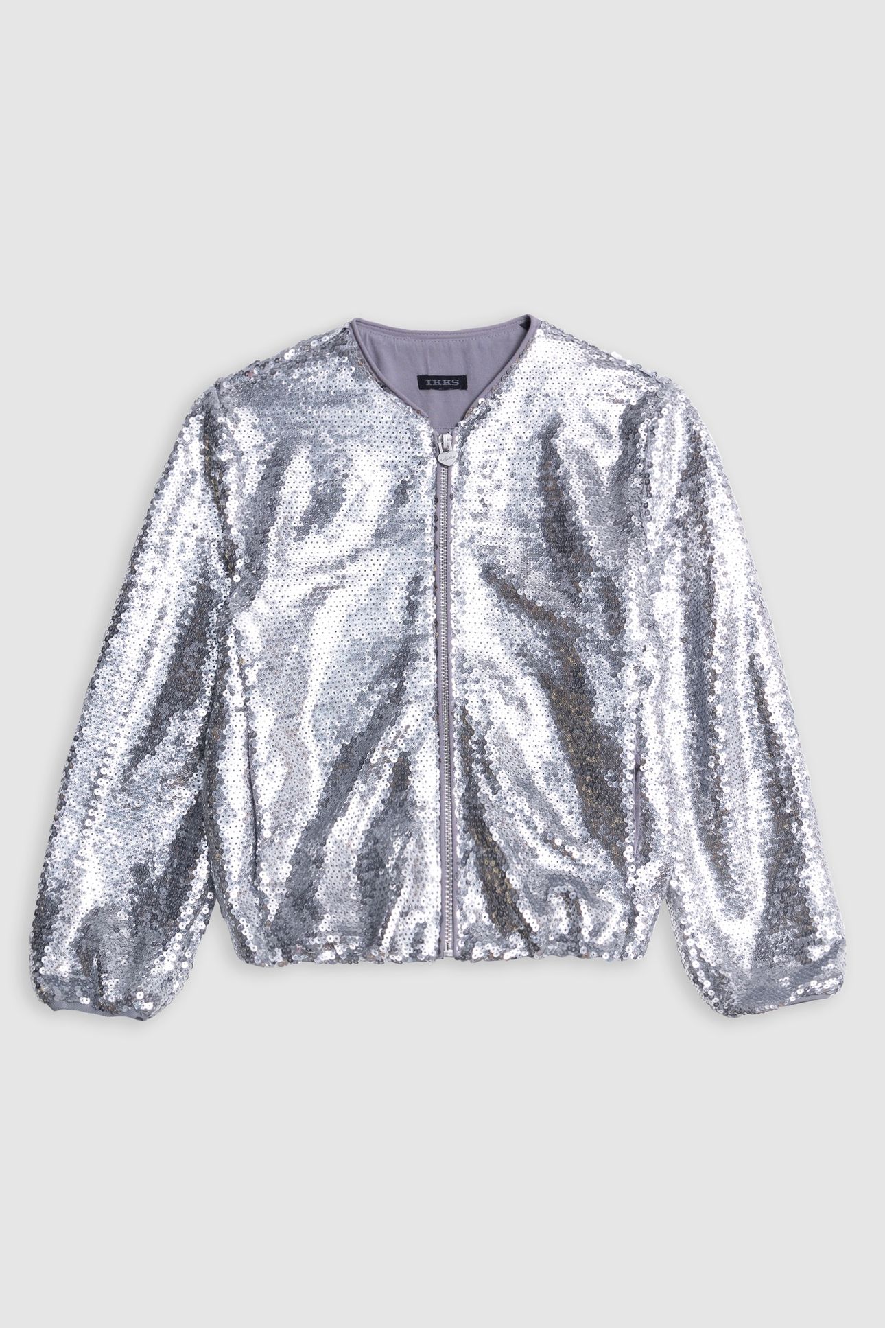SILVER BOMBER WITH EMBROIDERED SEQUINS 1